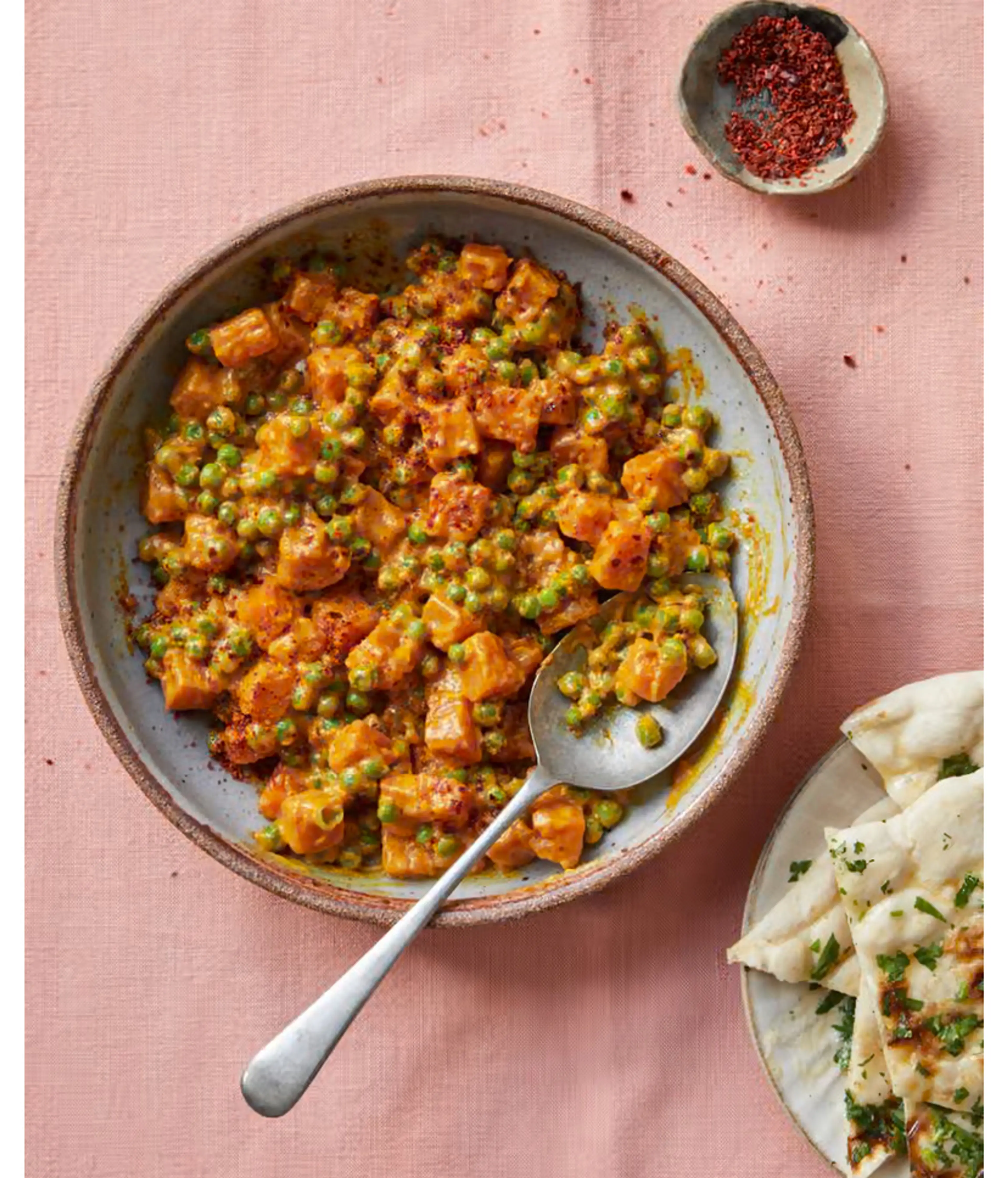 Sweet potato and pea sabzi