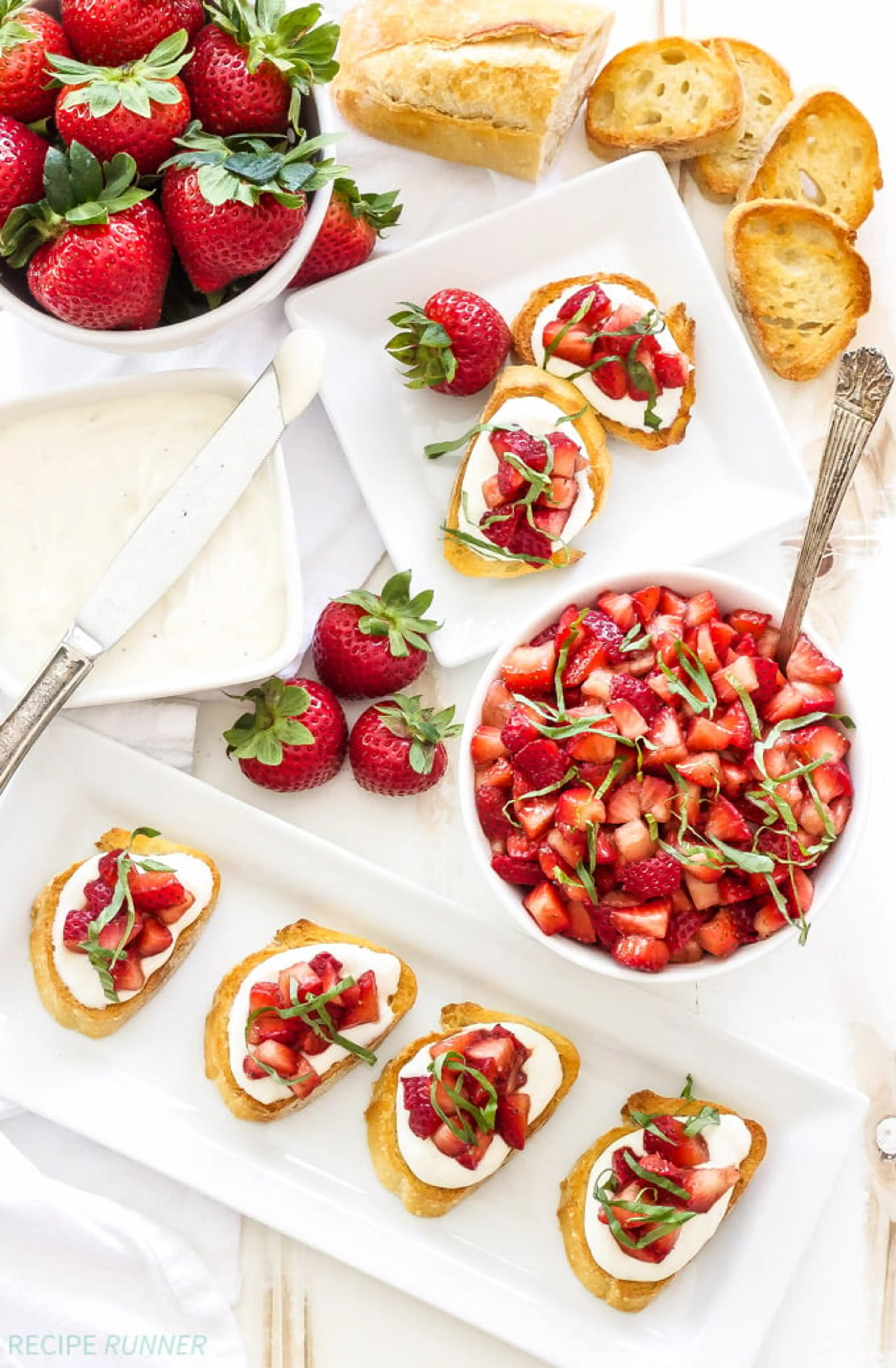 Strawberry Balsamic Crostini with Whipped Ricotta