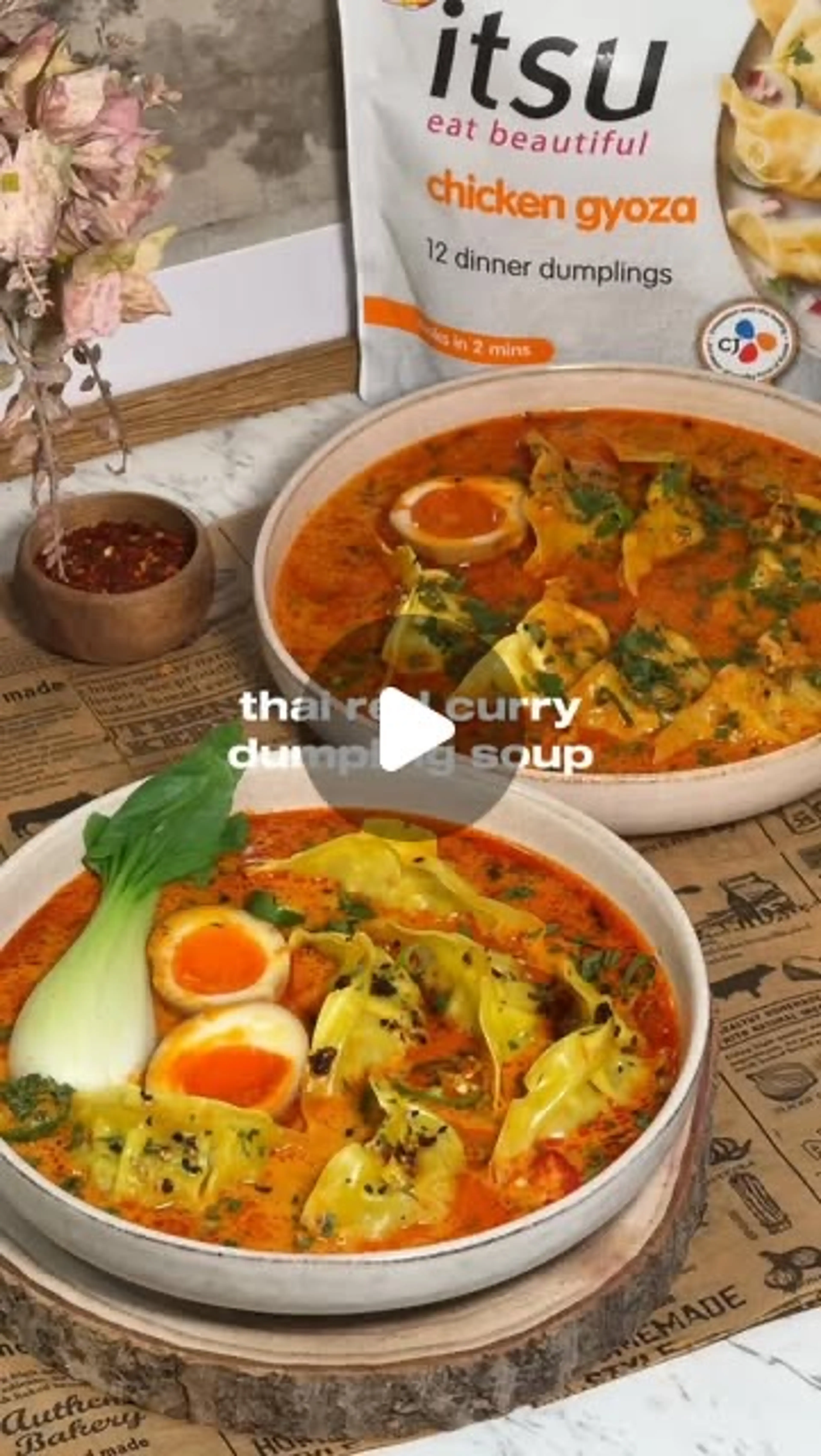 Red Curry Dumpling Soup