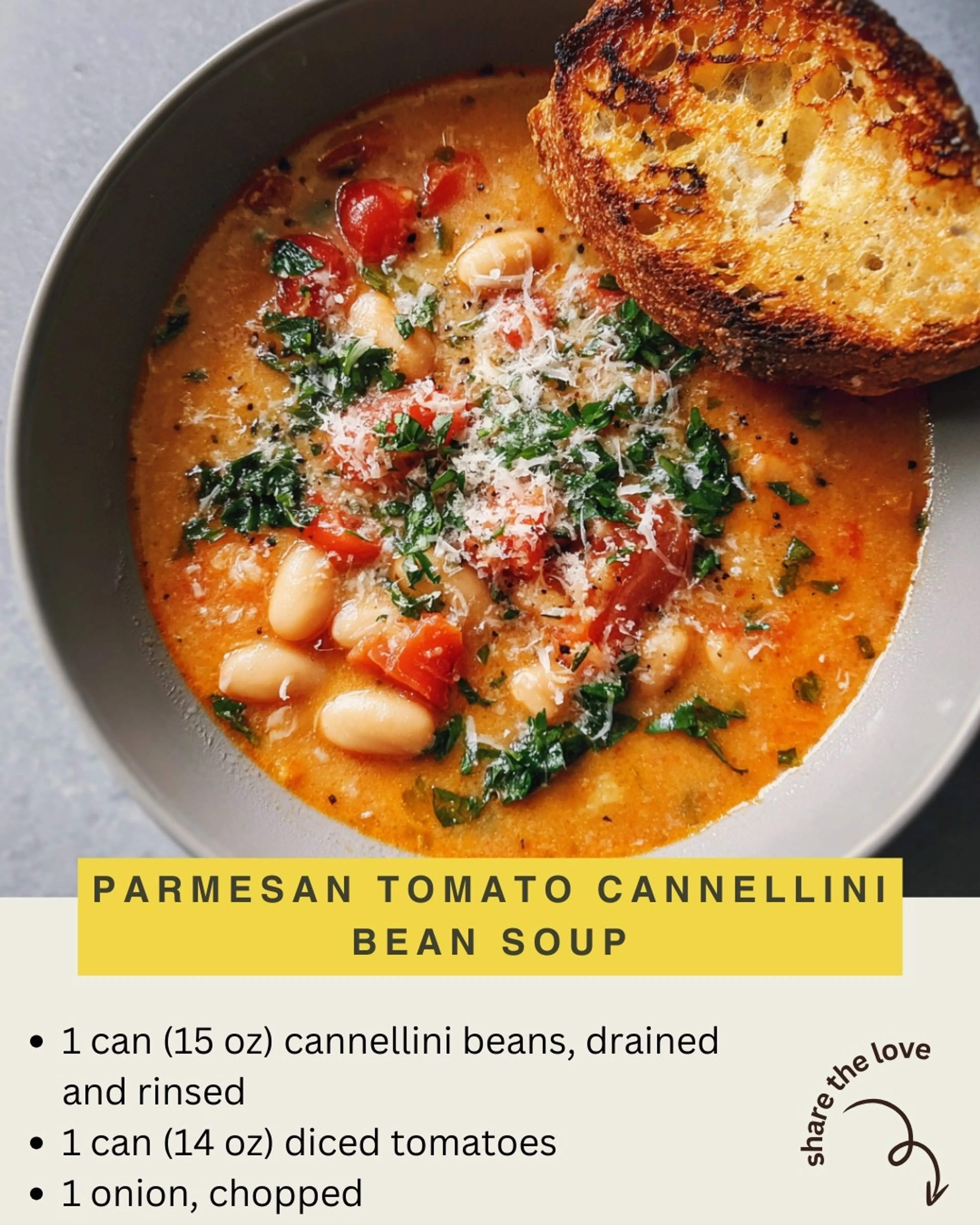 Parmesan Tomato Cannellini Bean Soup
