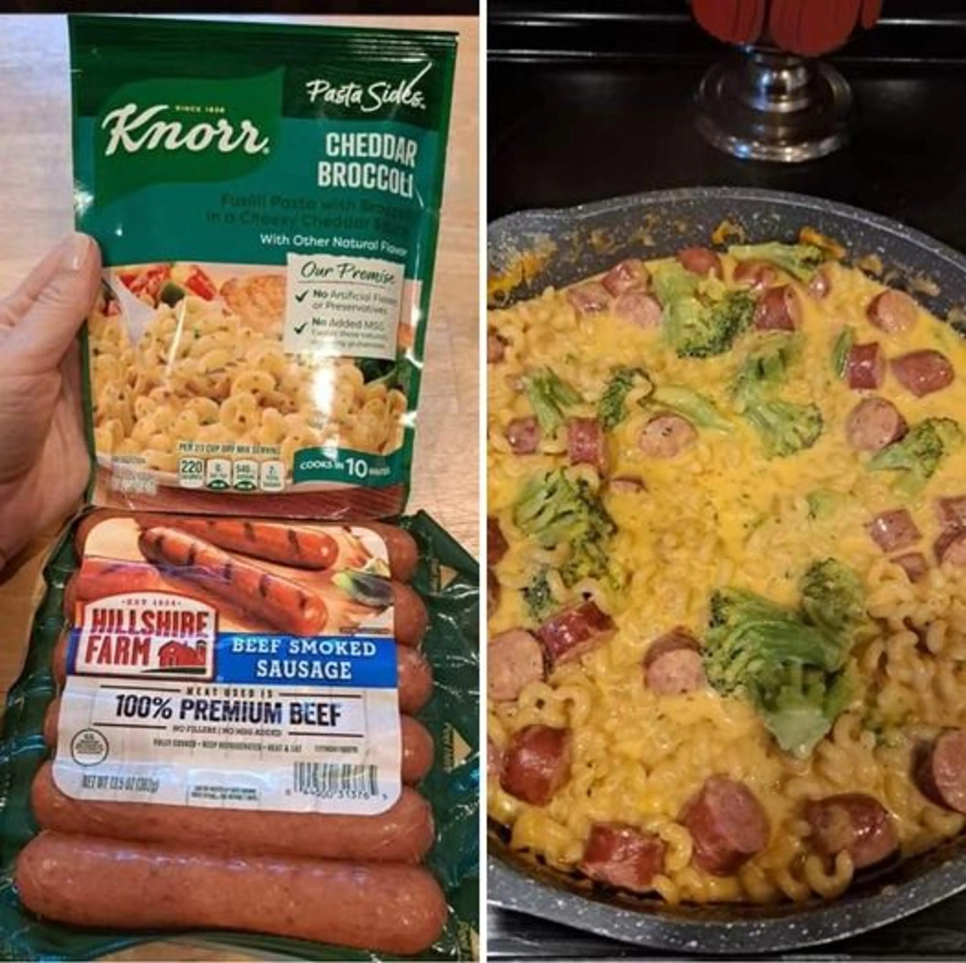 Cheesy Sausage and Broccoli Pasta with Crescent Rolls