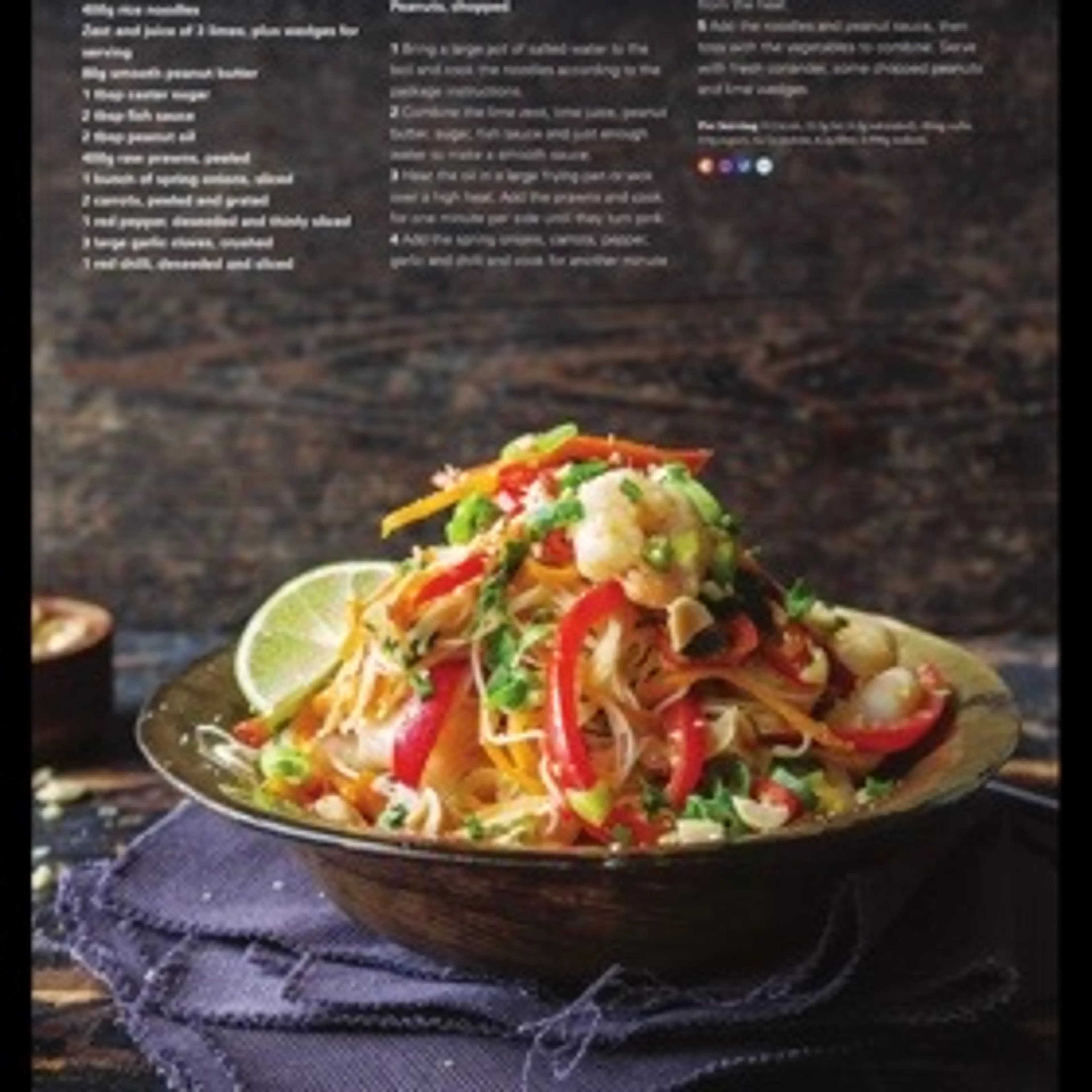 Spicy peanut prawn noodles