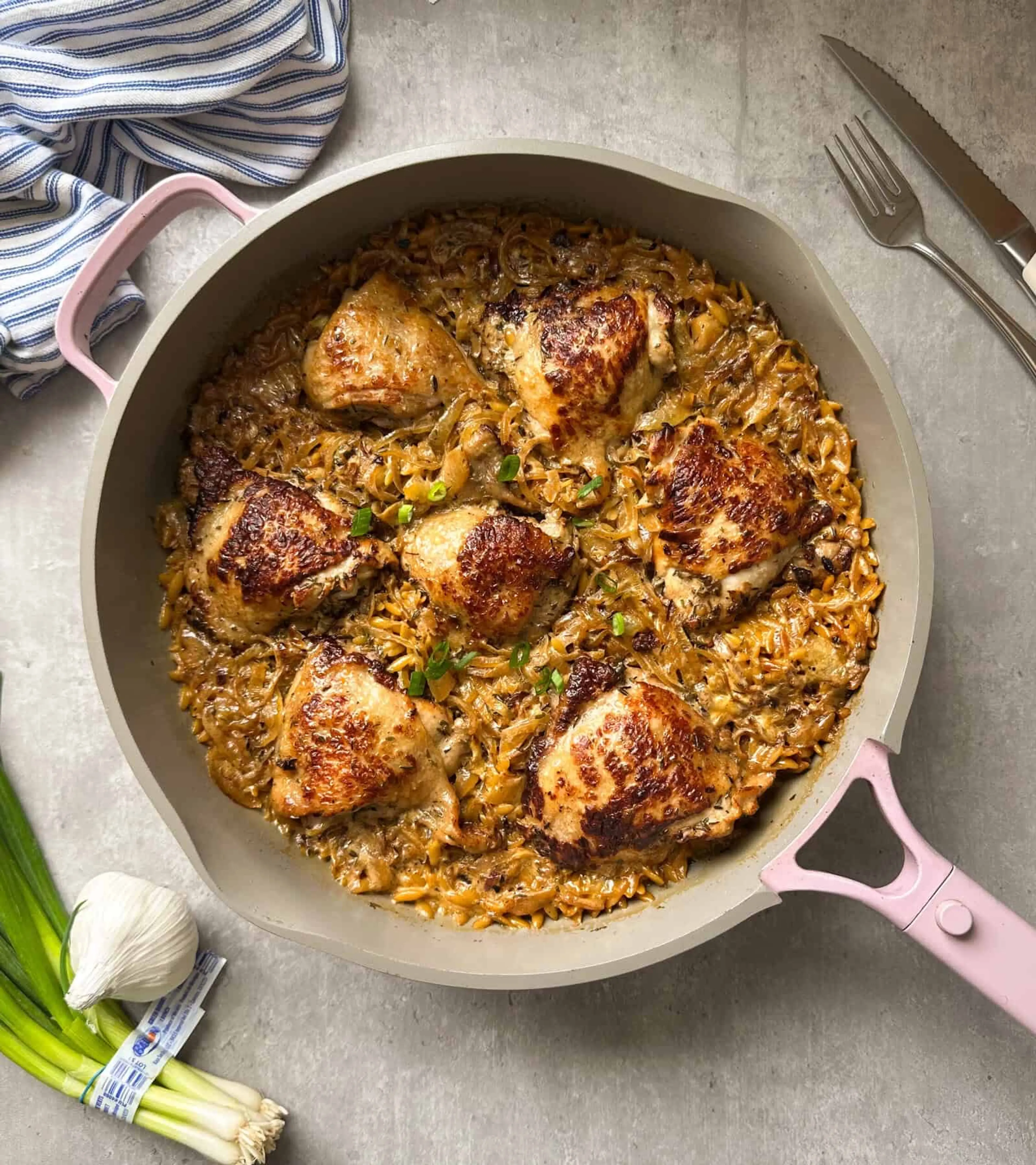 French Onion Chicken & Orzo