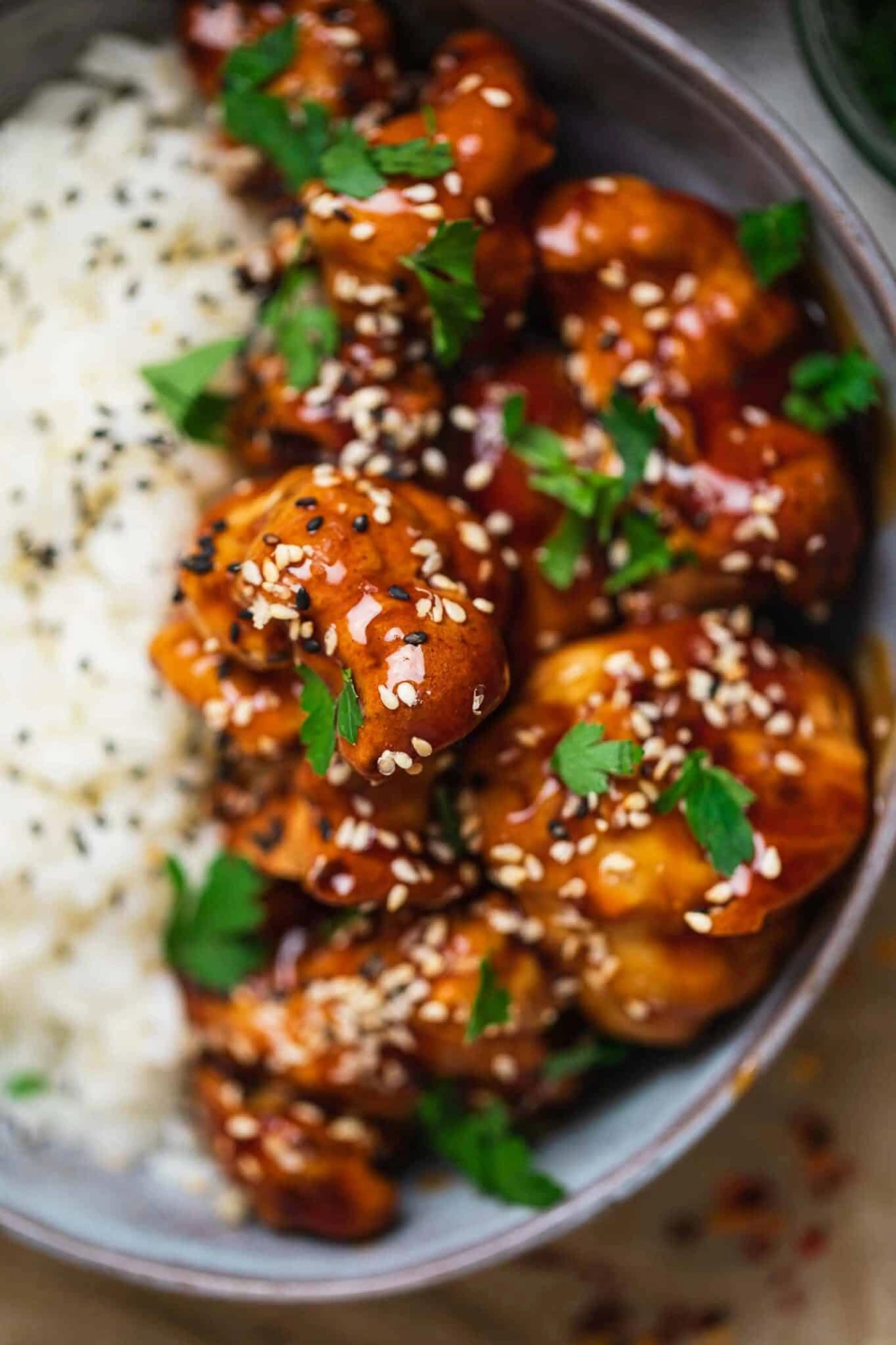 Sticky Sesame Cauliflower (Vegan Recipe)