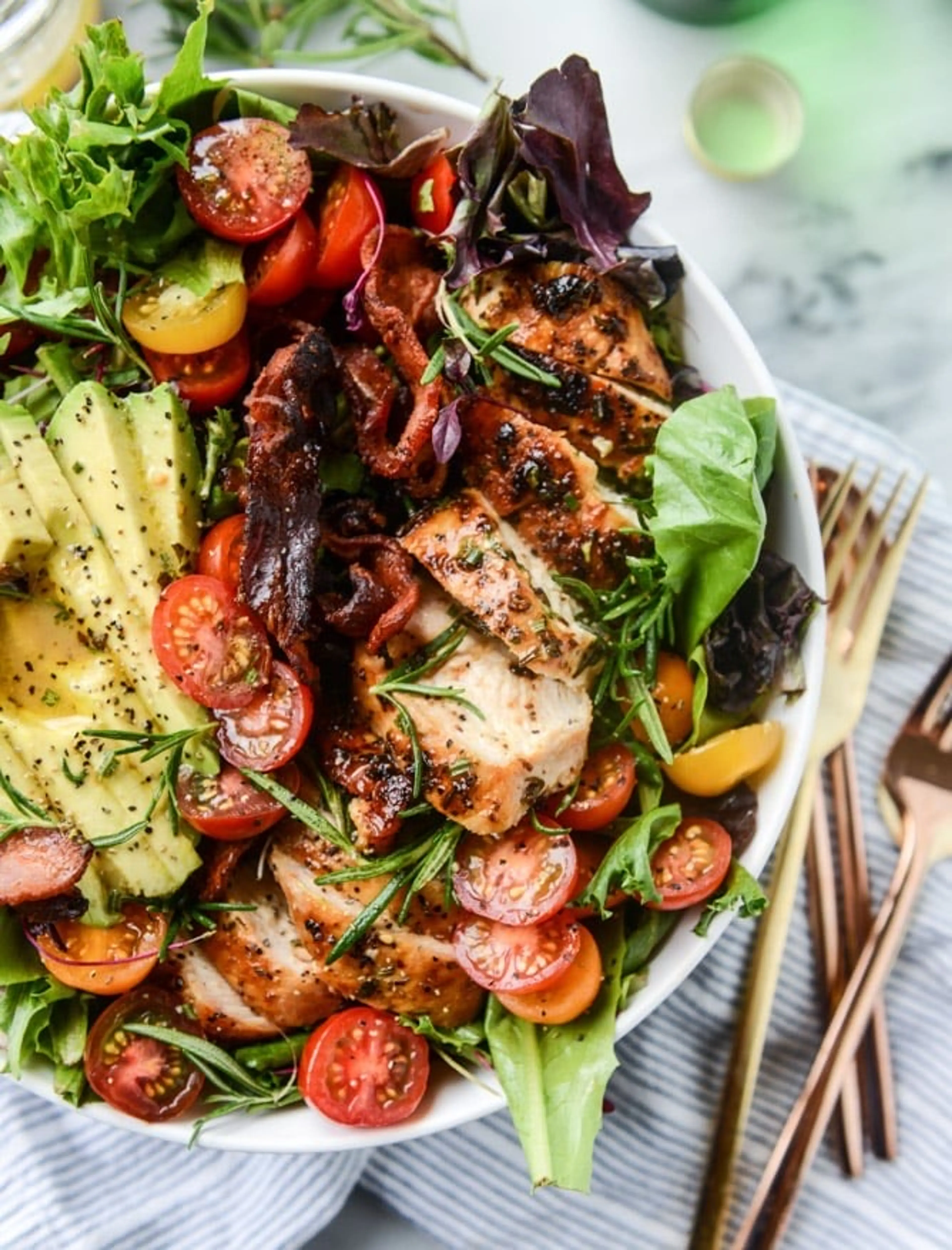 Rosemary Chicken, Bacon and Avocado Salad