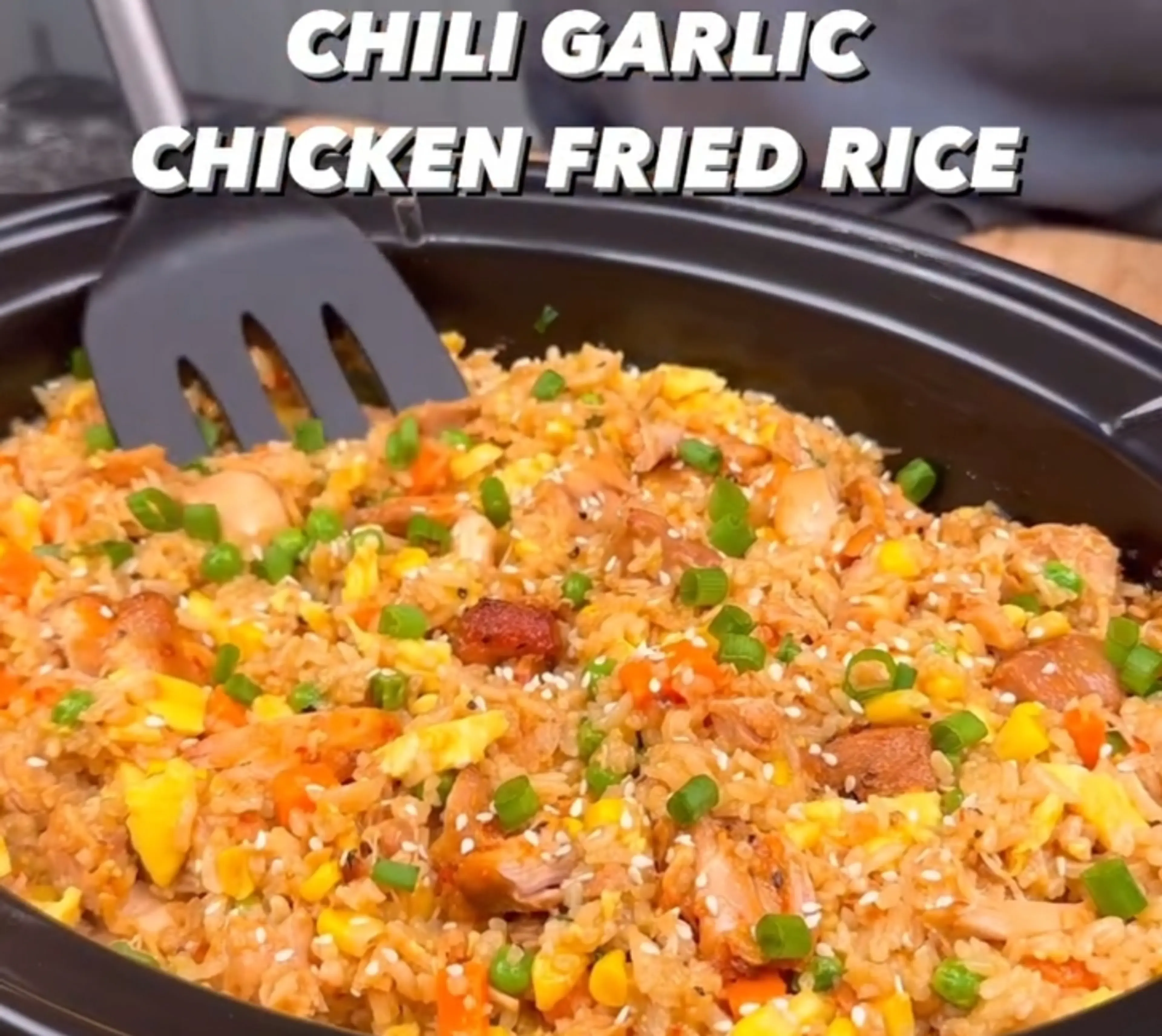 Crockpot Chili Garlic Chicken Fried Rice