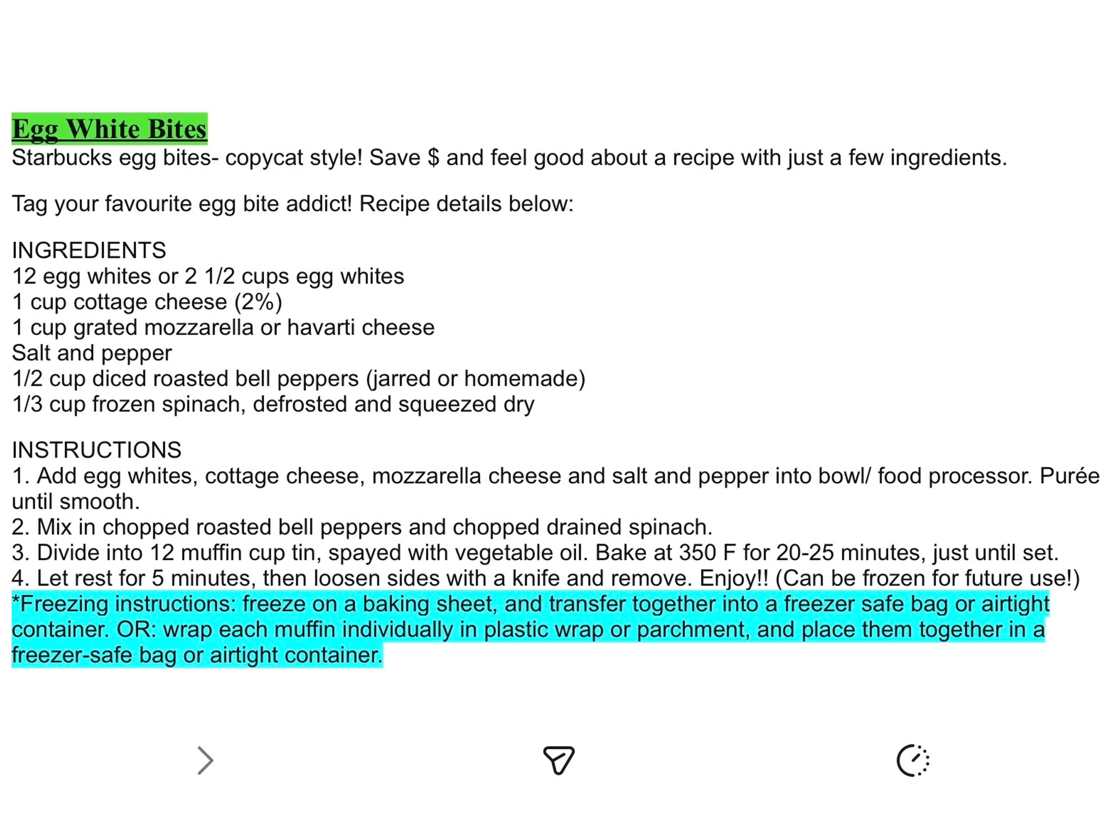 Starbucks Egg White Bites