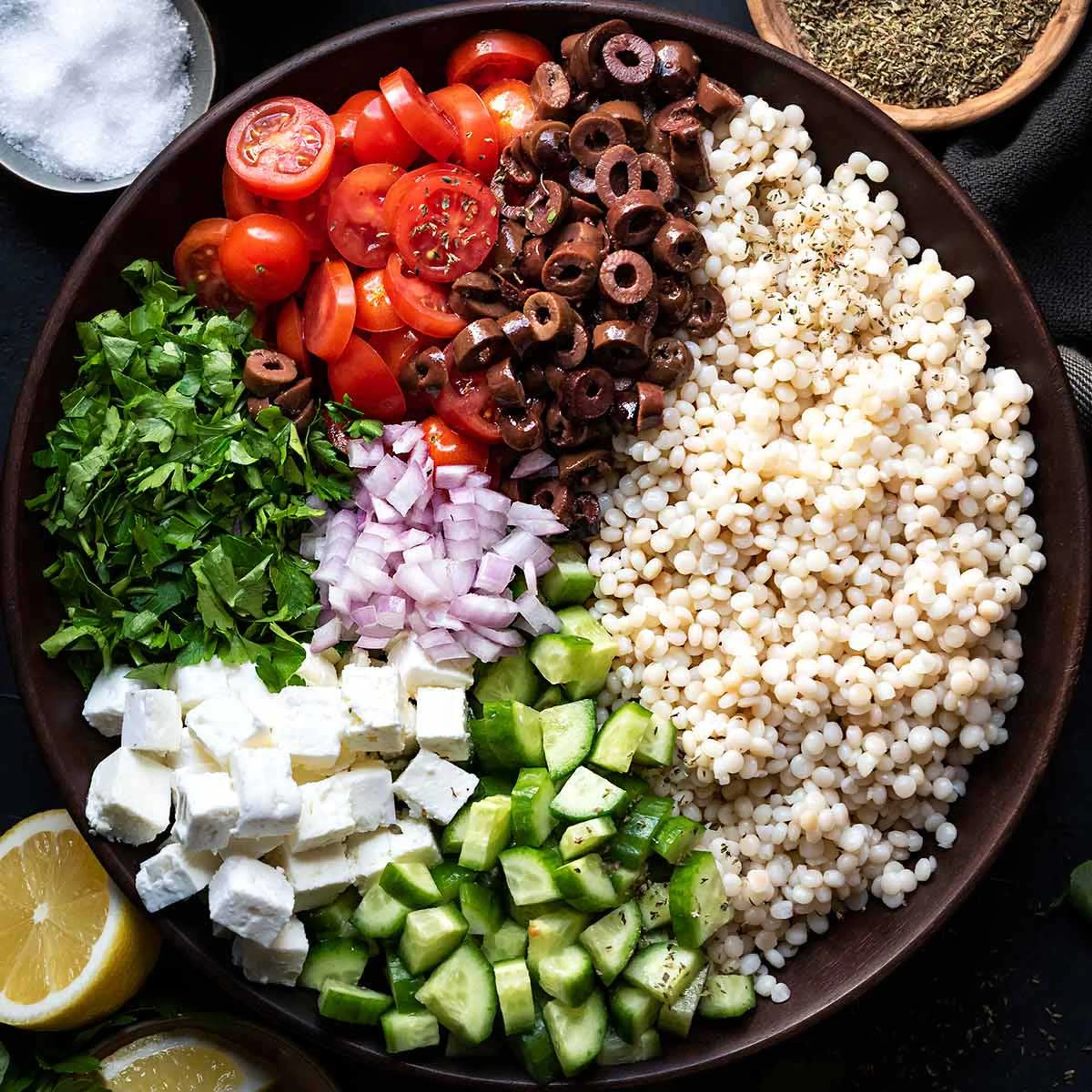 Best Israeli couscous salad recipe (with feta)