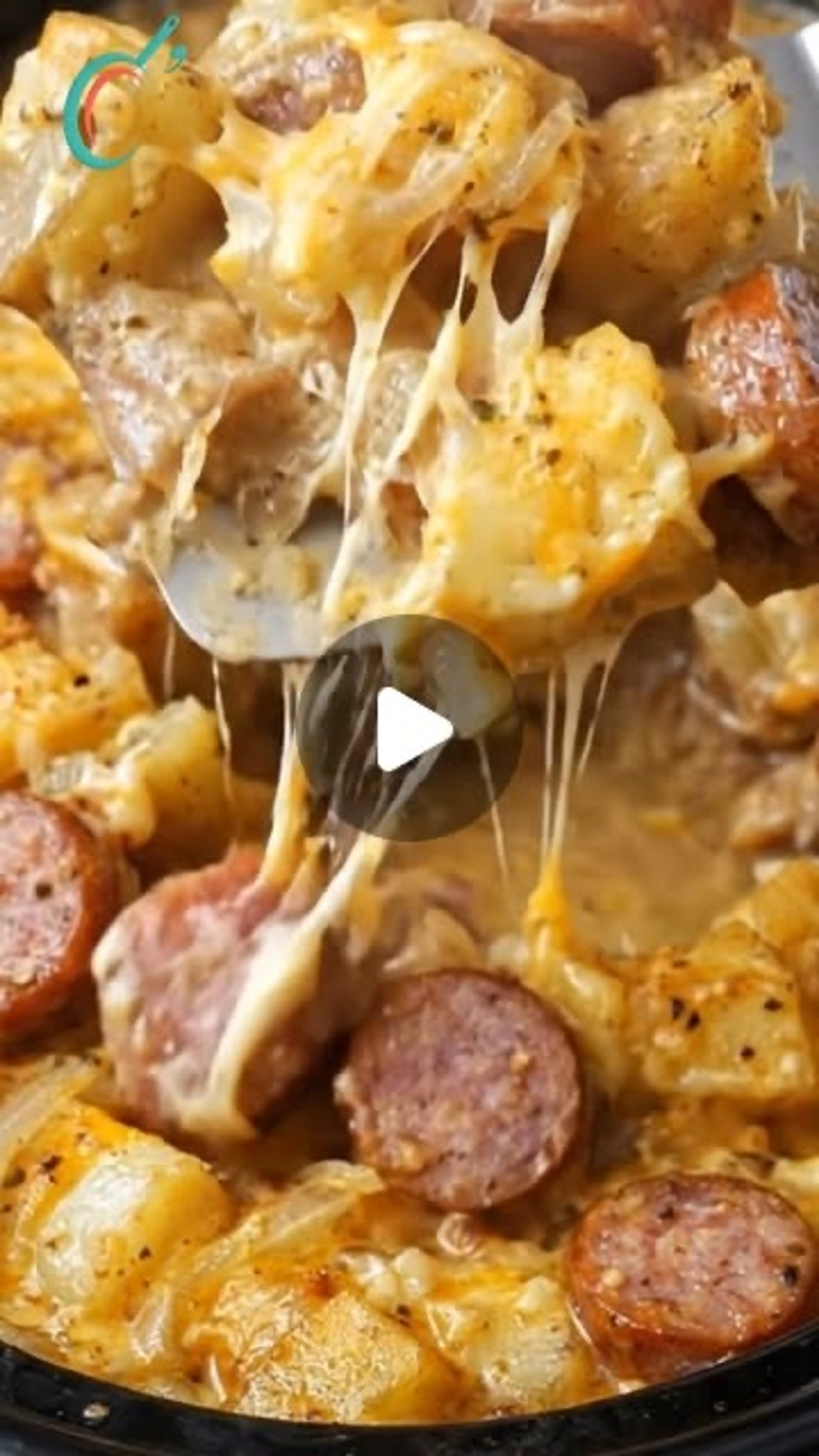 Creamy, Cheesy Sausage and Potatoes Baked to Golden Perfecti