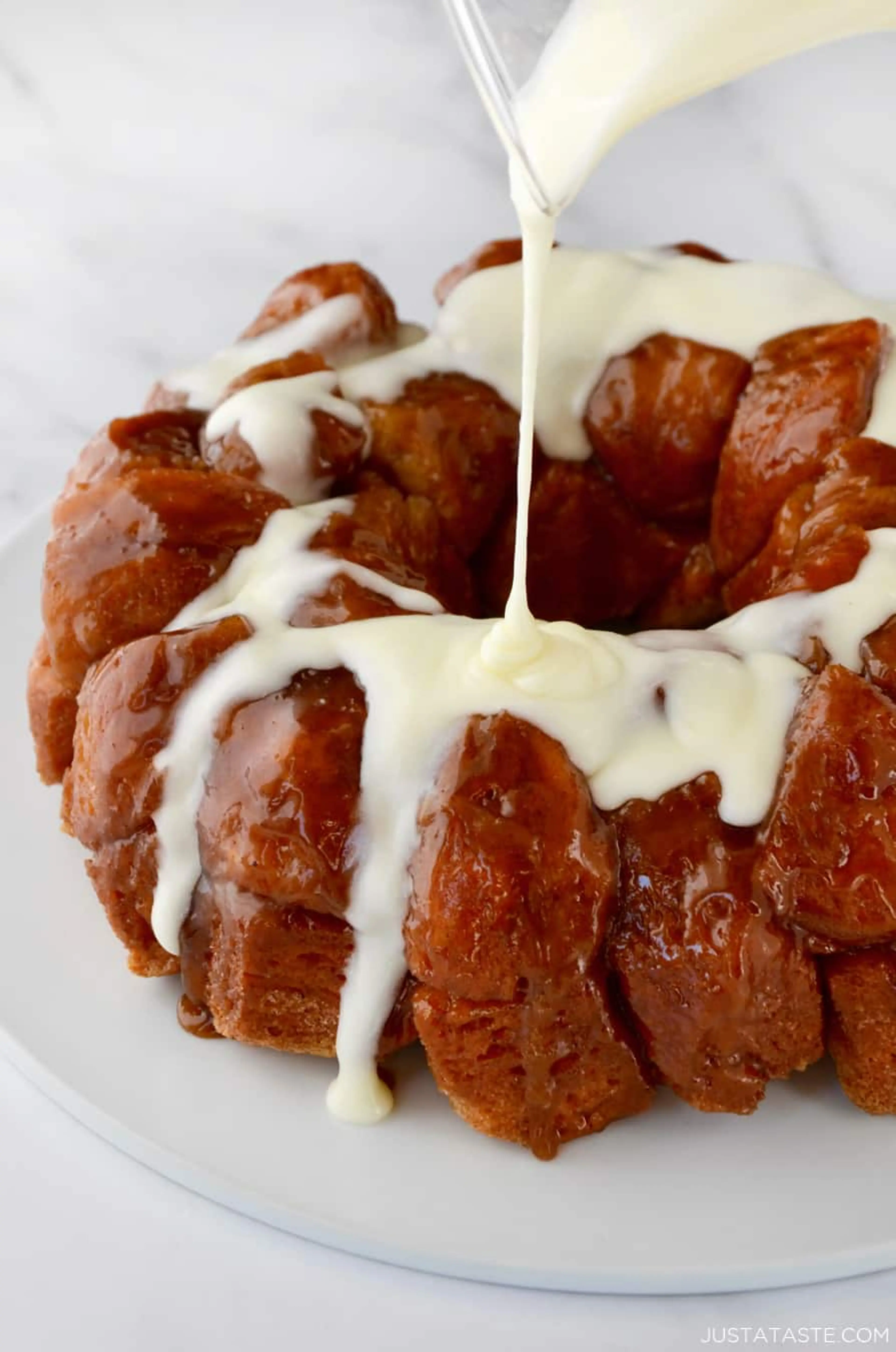 Monkey Bread with Cream Cheese Glaze