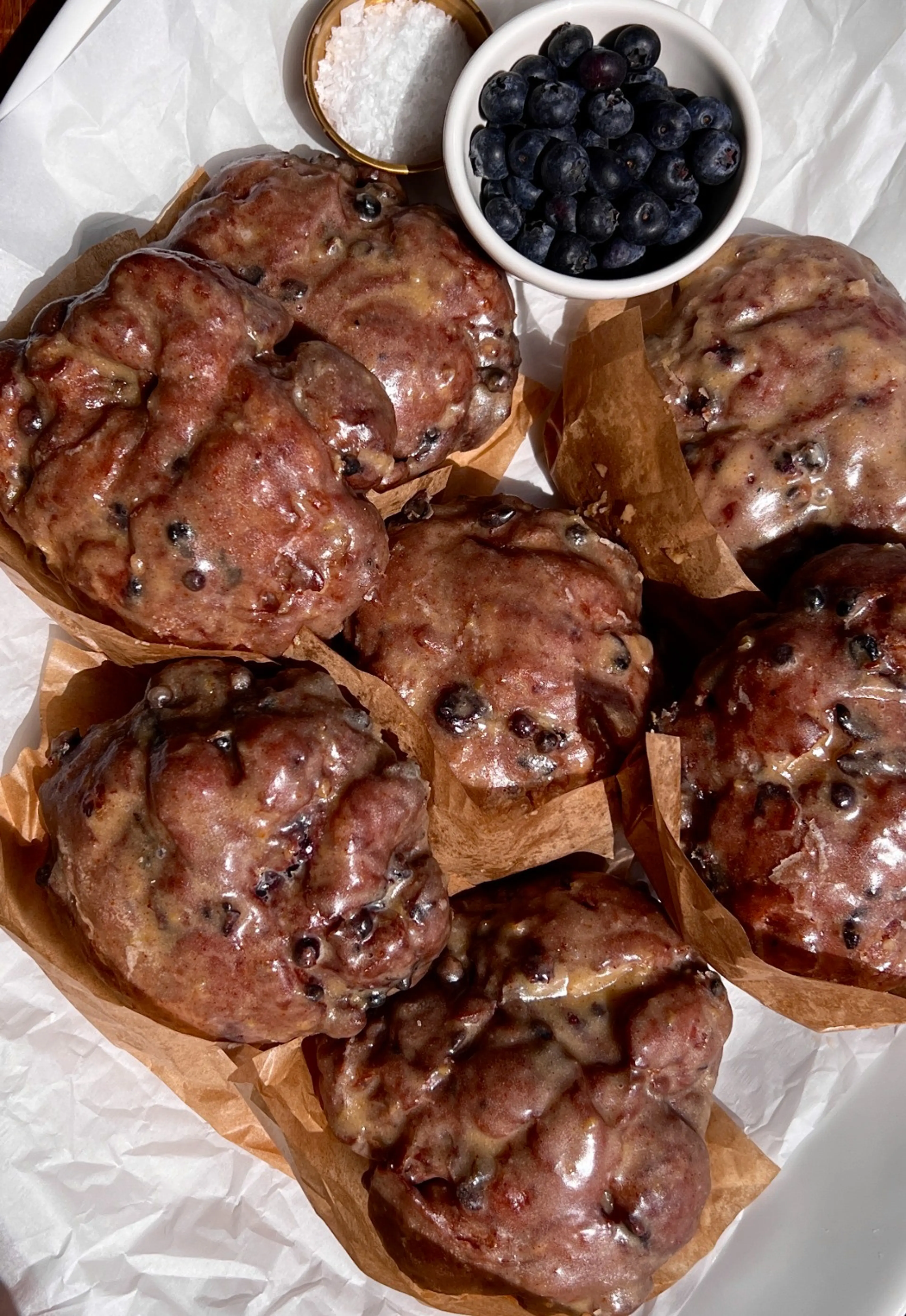 Blueberry Fritters with Brown Butter Lemon Glaze