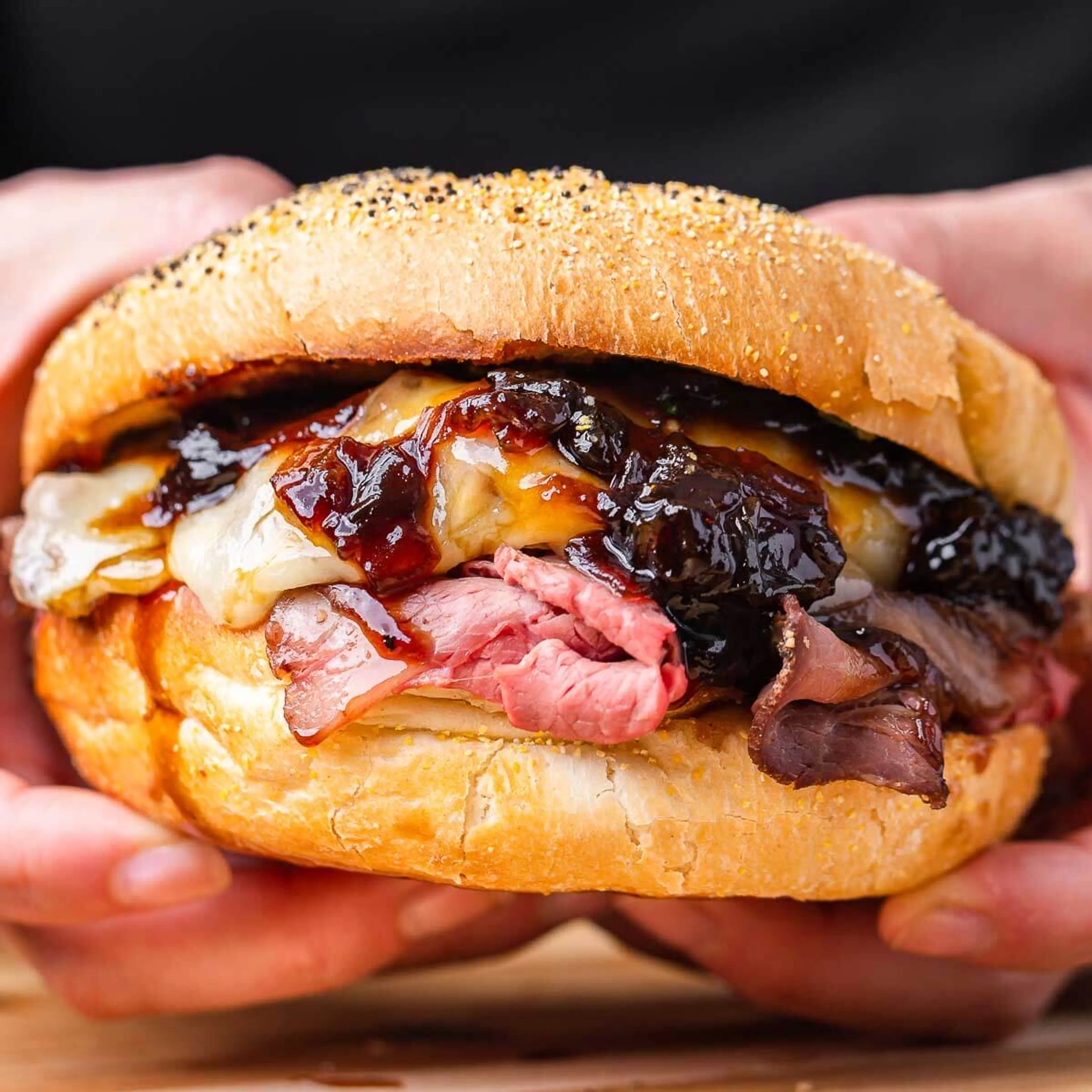 Hot Roast Beef Sandwiches with Onion Jam