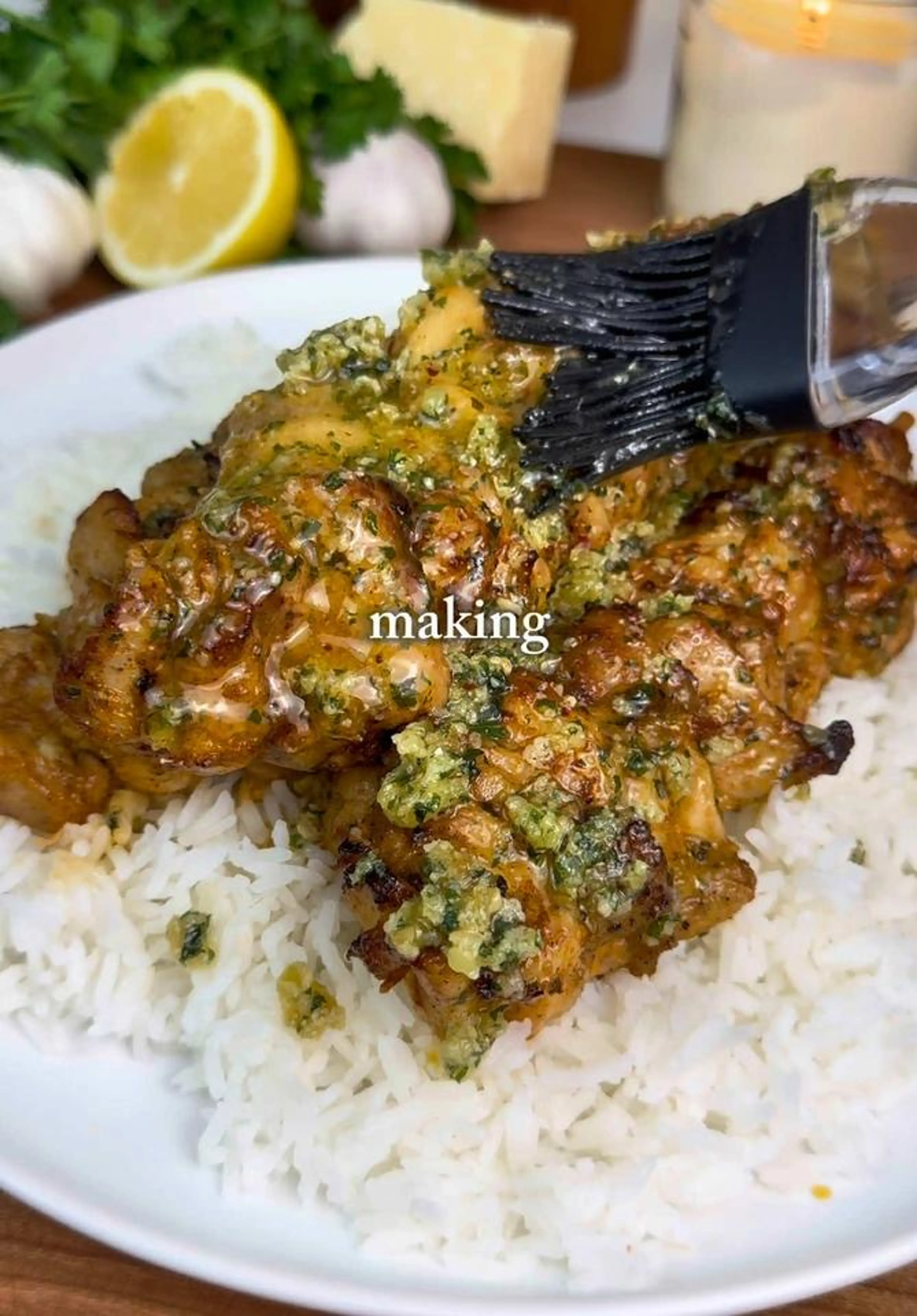Air Fryer Chicken Skewers with Garlic Butter