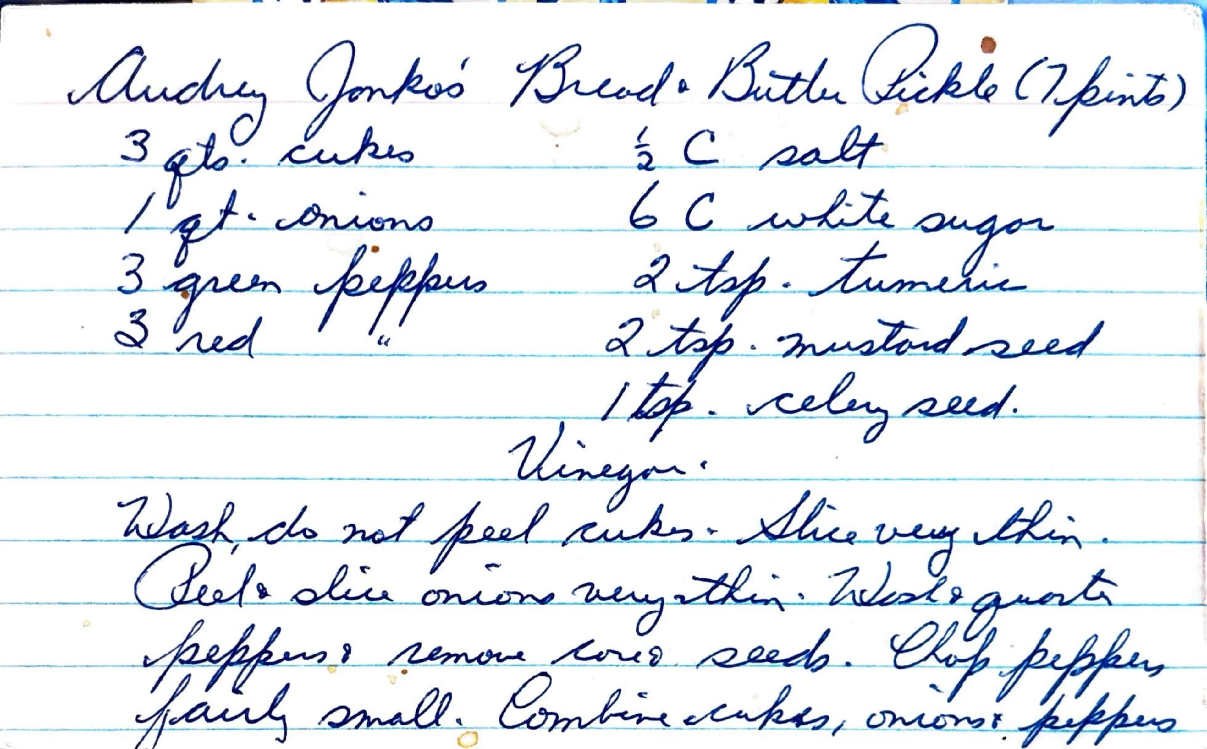 Audrey Janko's Bread & Butter Pickles