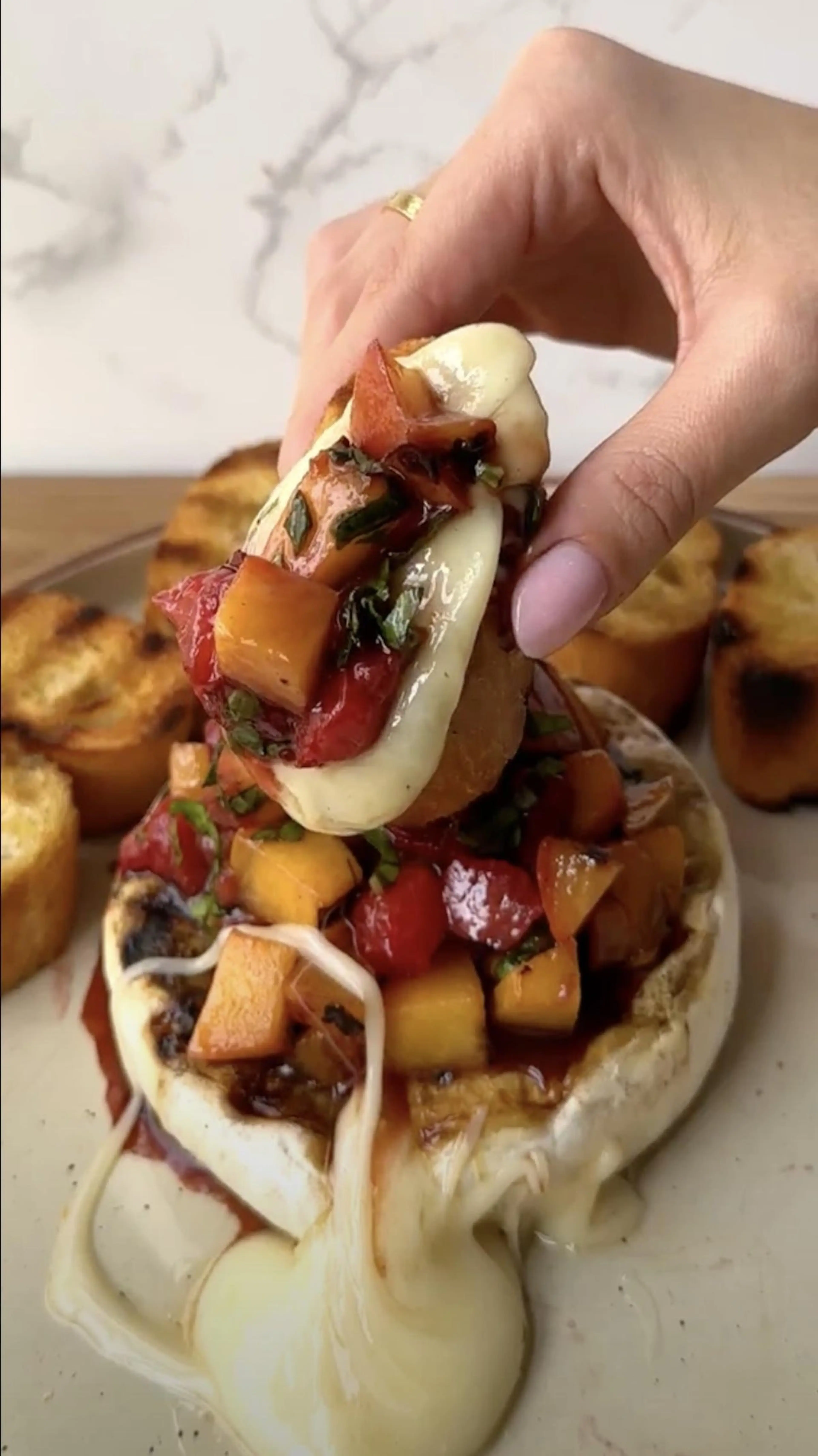 Grilled Brie With Stone Fruit Recipe by Tasty