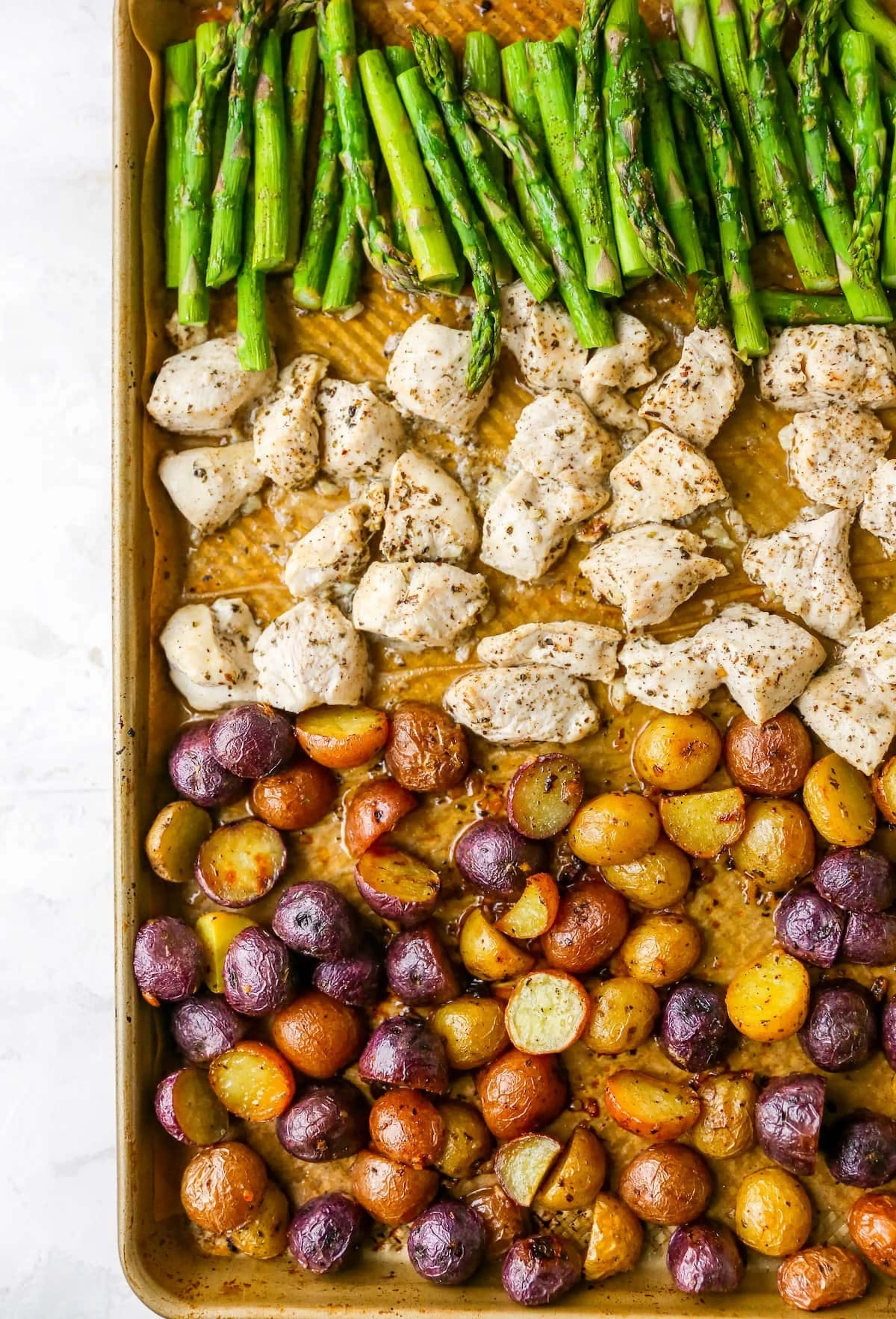 Lemon Garlic Chicken + Veggies Sheet Pan Meal