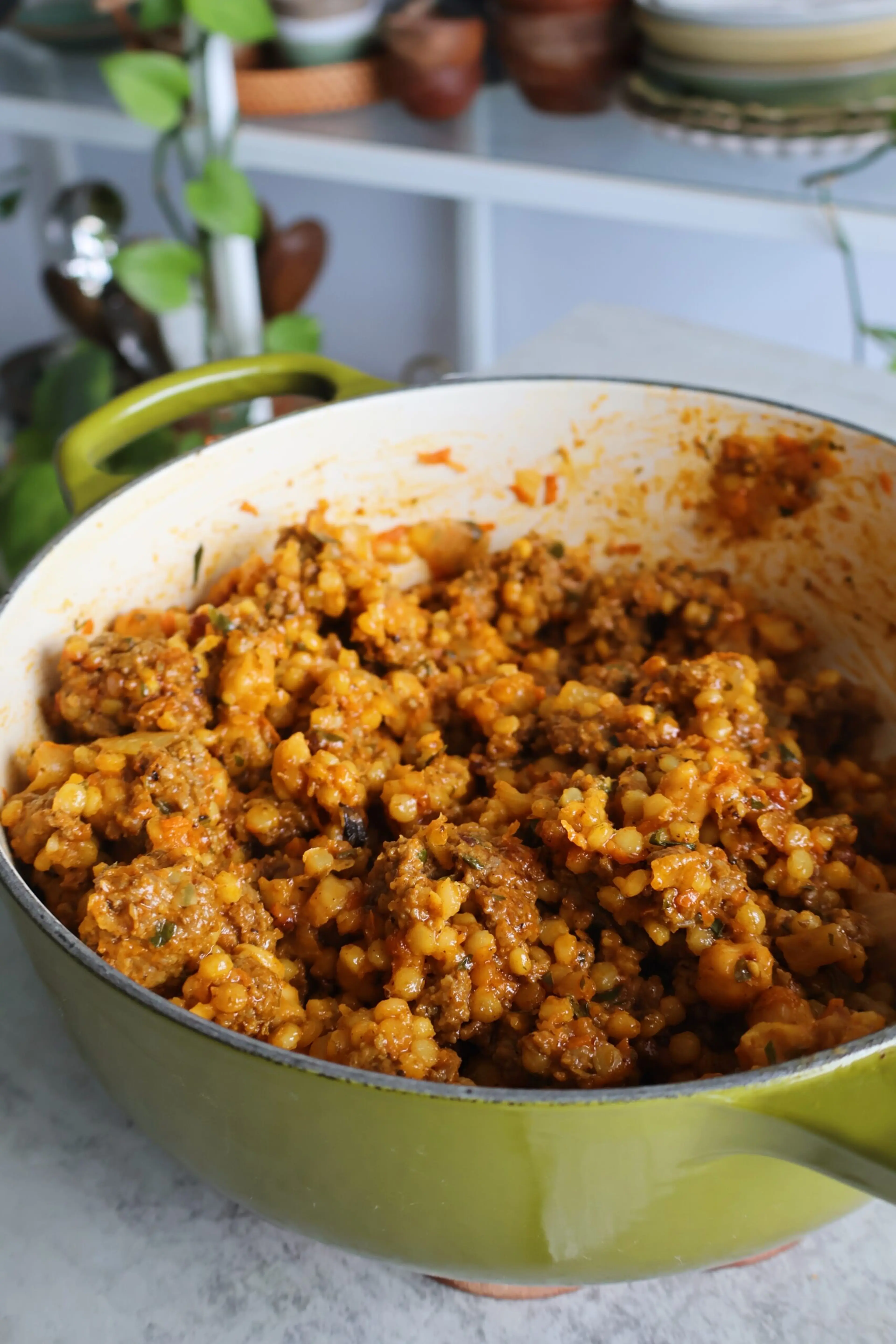 One-pot Couscous and Beef with Chickpeas