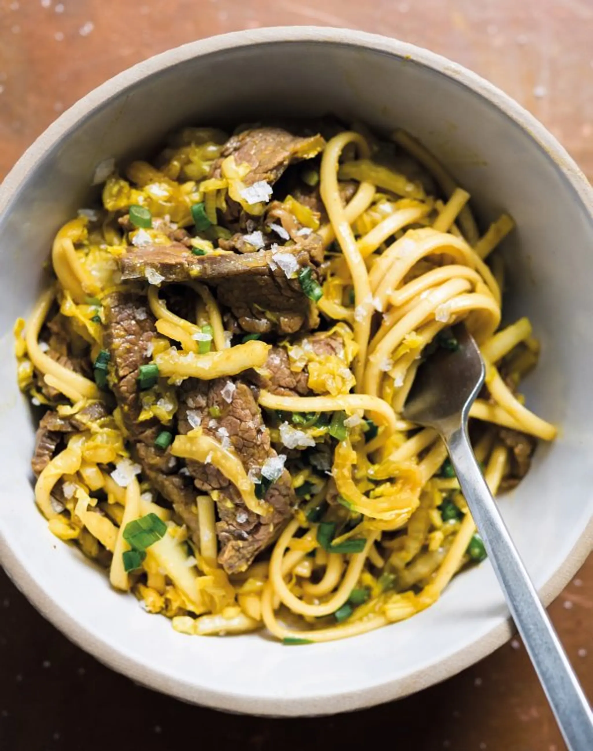 Tibetan Curried Noodles with Beef and Cabbage