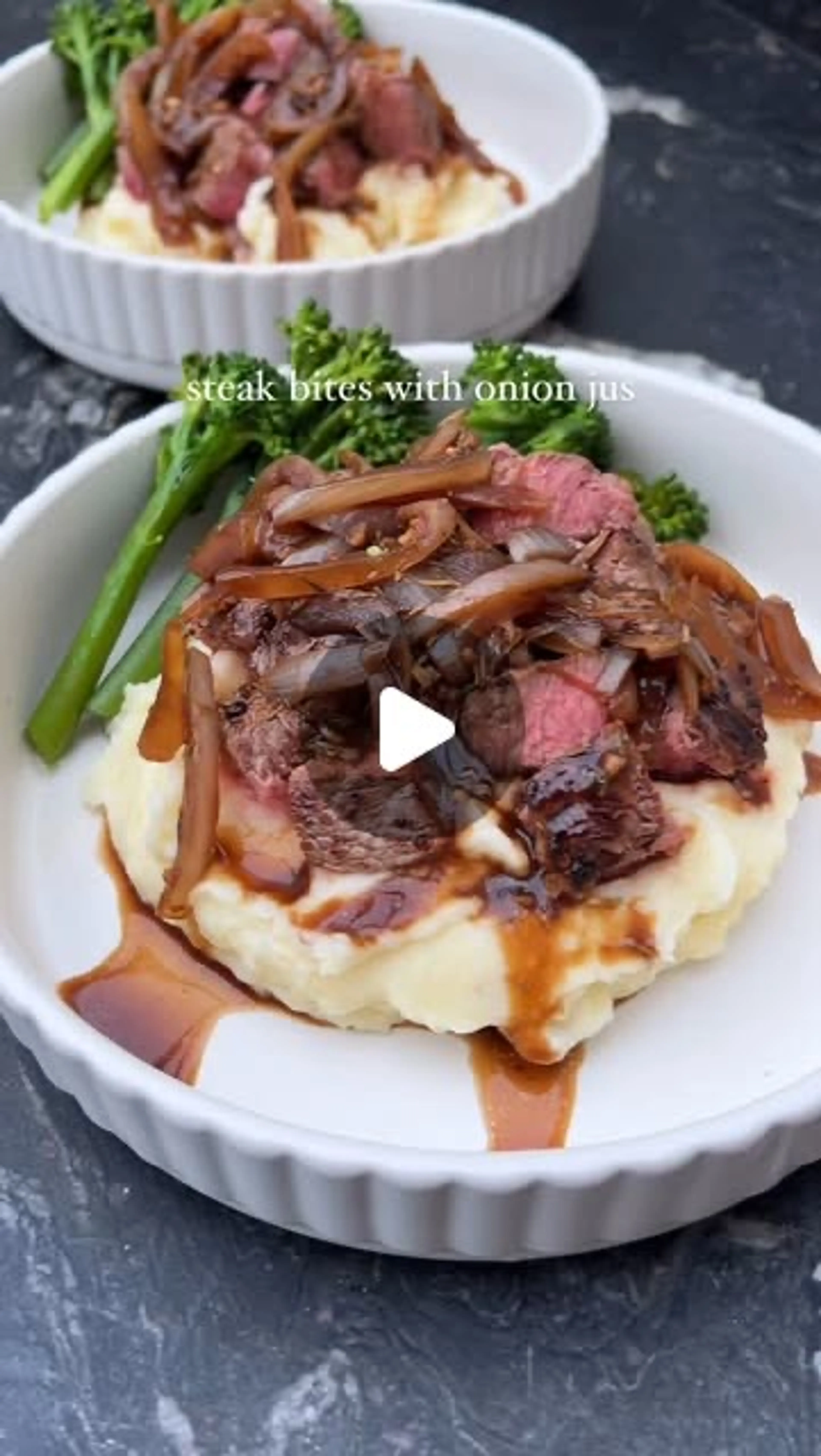Steak Bites with Onion Jus