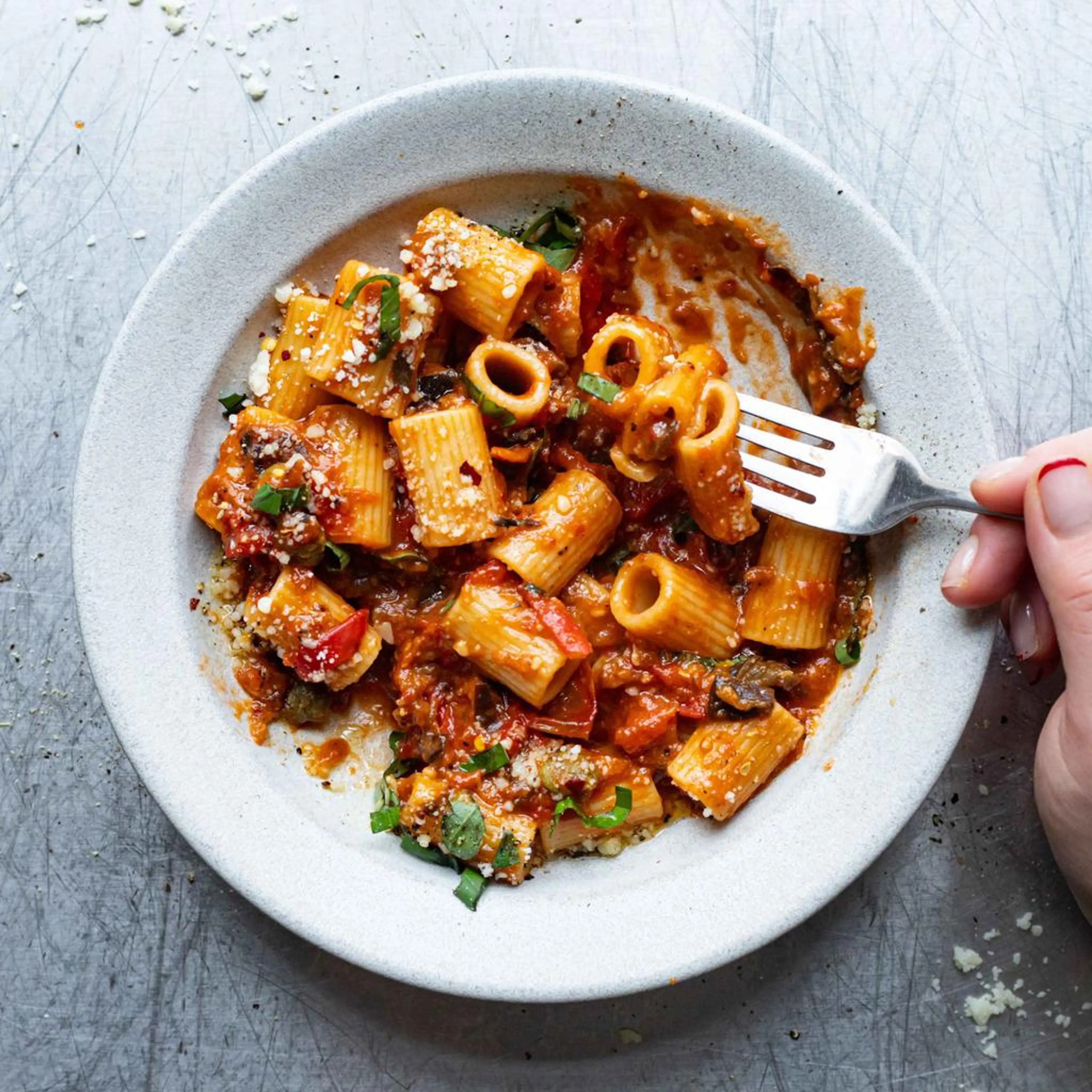 Aubergine & Caper Pasta