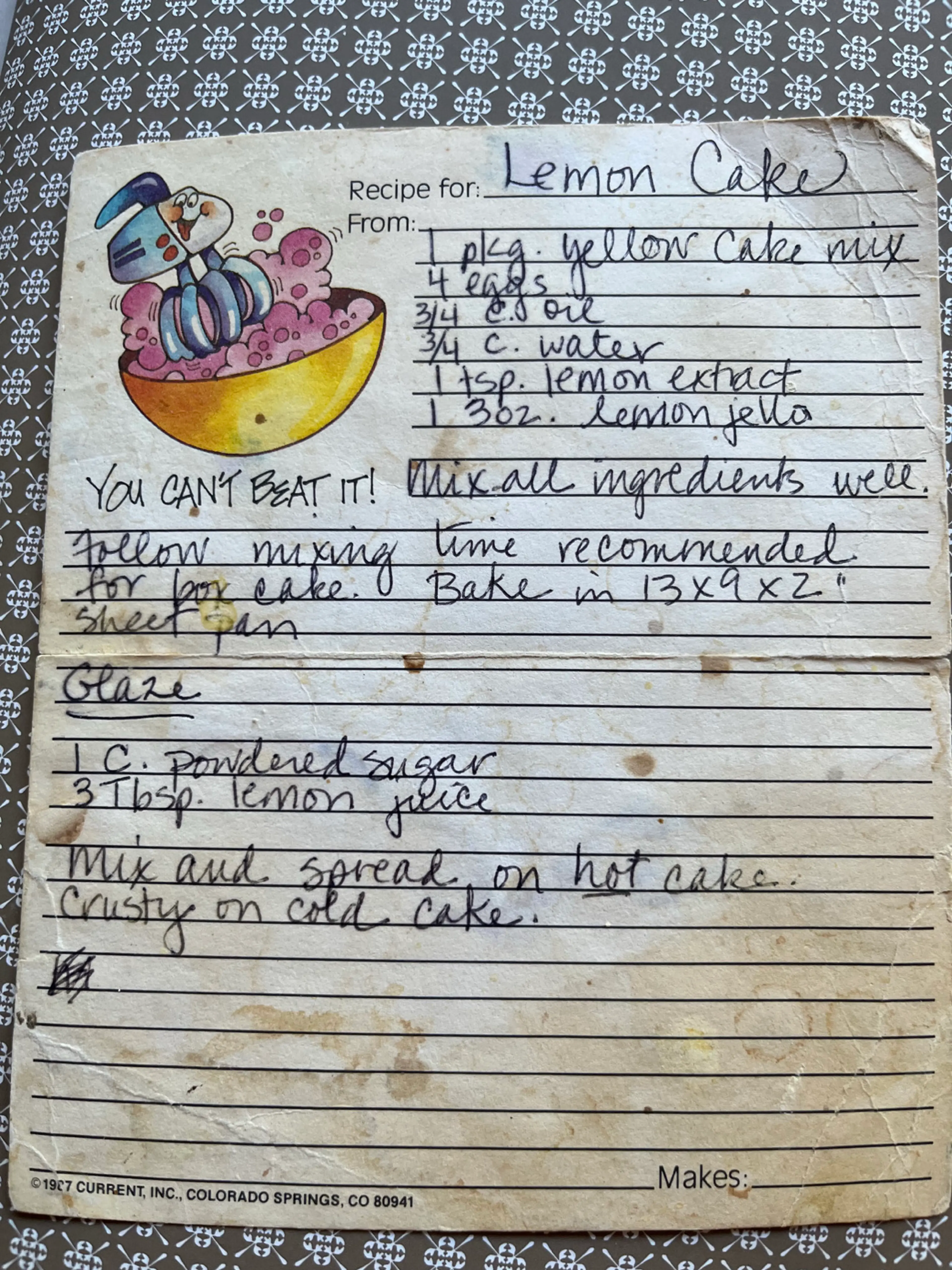 Lemon Cake (Aunt Cathy's)