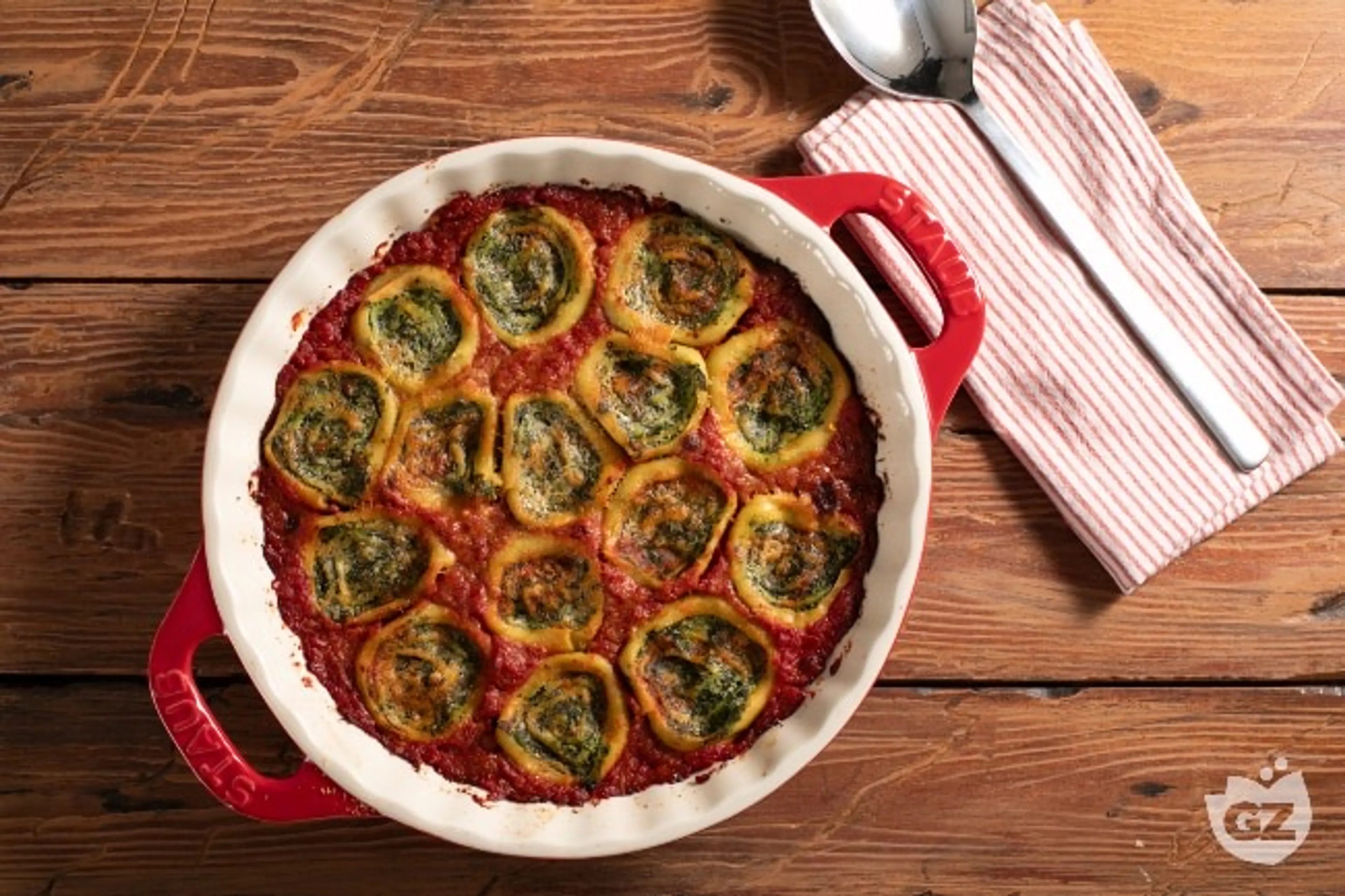 Girelle di pasta agli spinaci