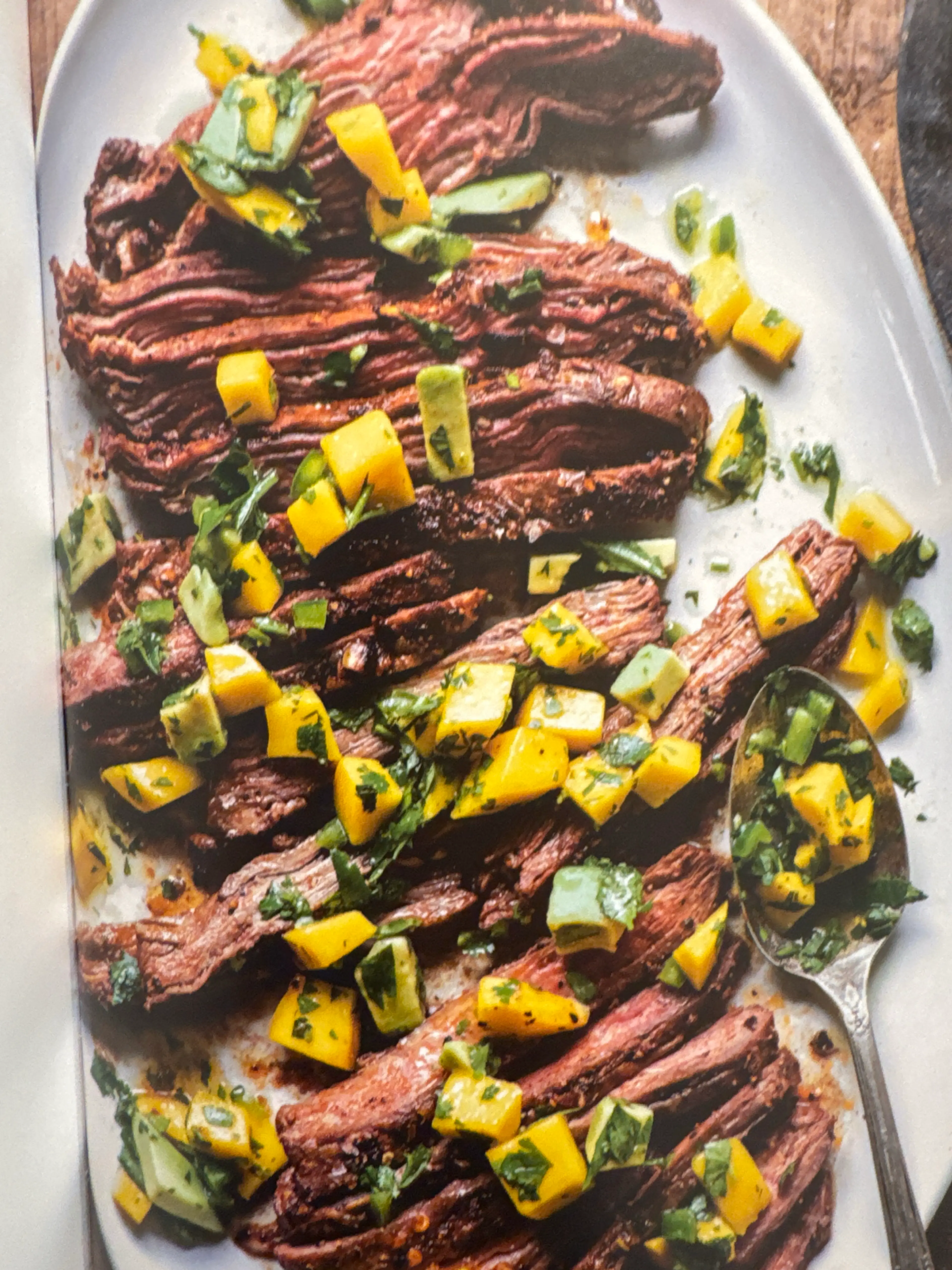 SHEET PAN CUBAN STEAK WITH AVOCADO CHIMICHURRI