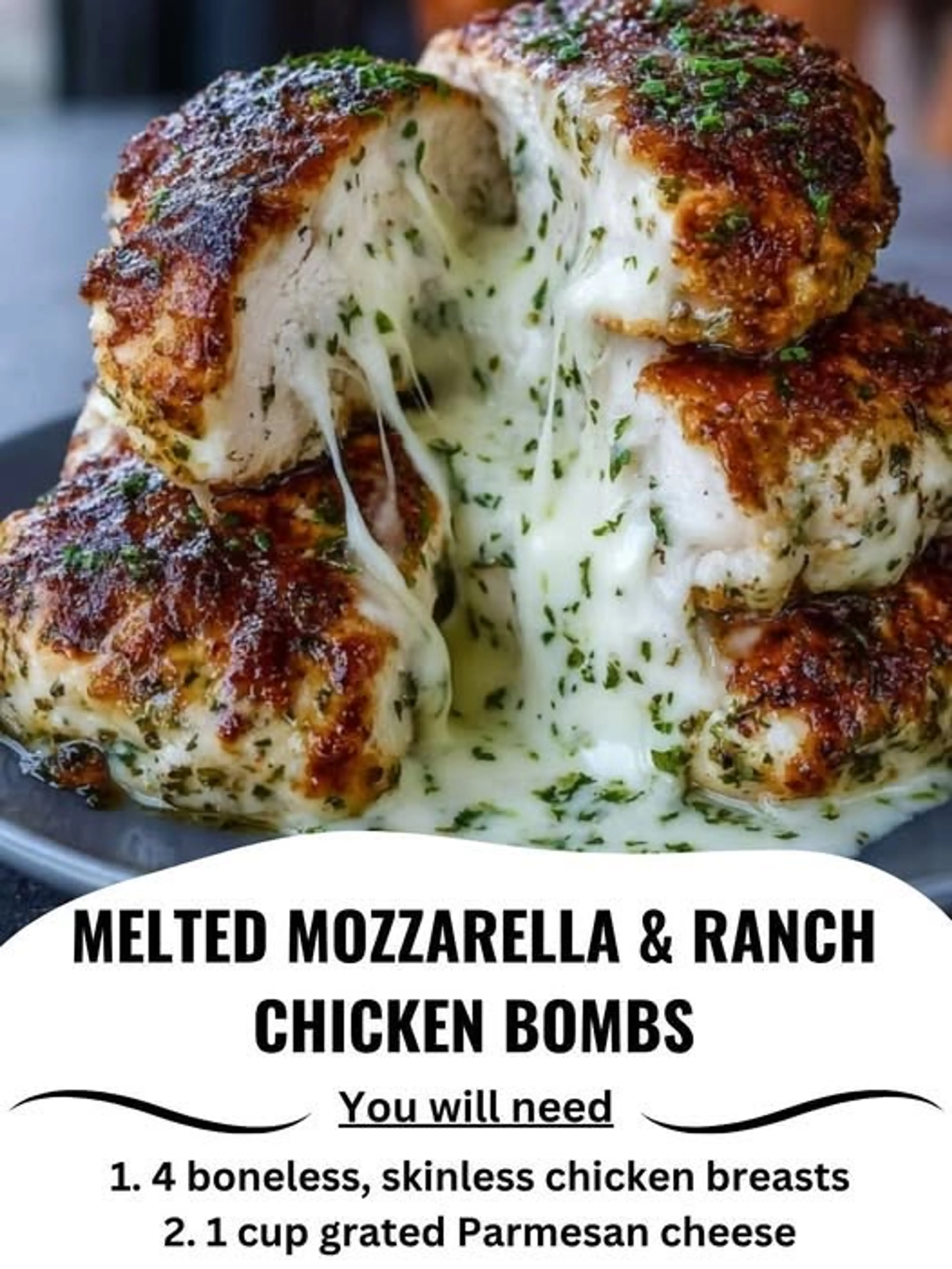 Melted Mozzarella & Ranch Chicken Bombs
