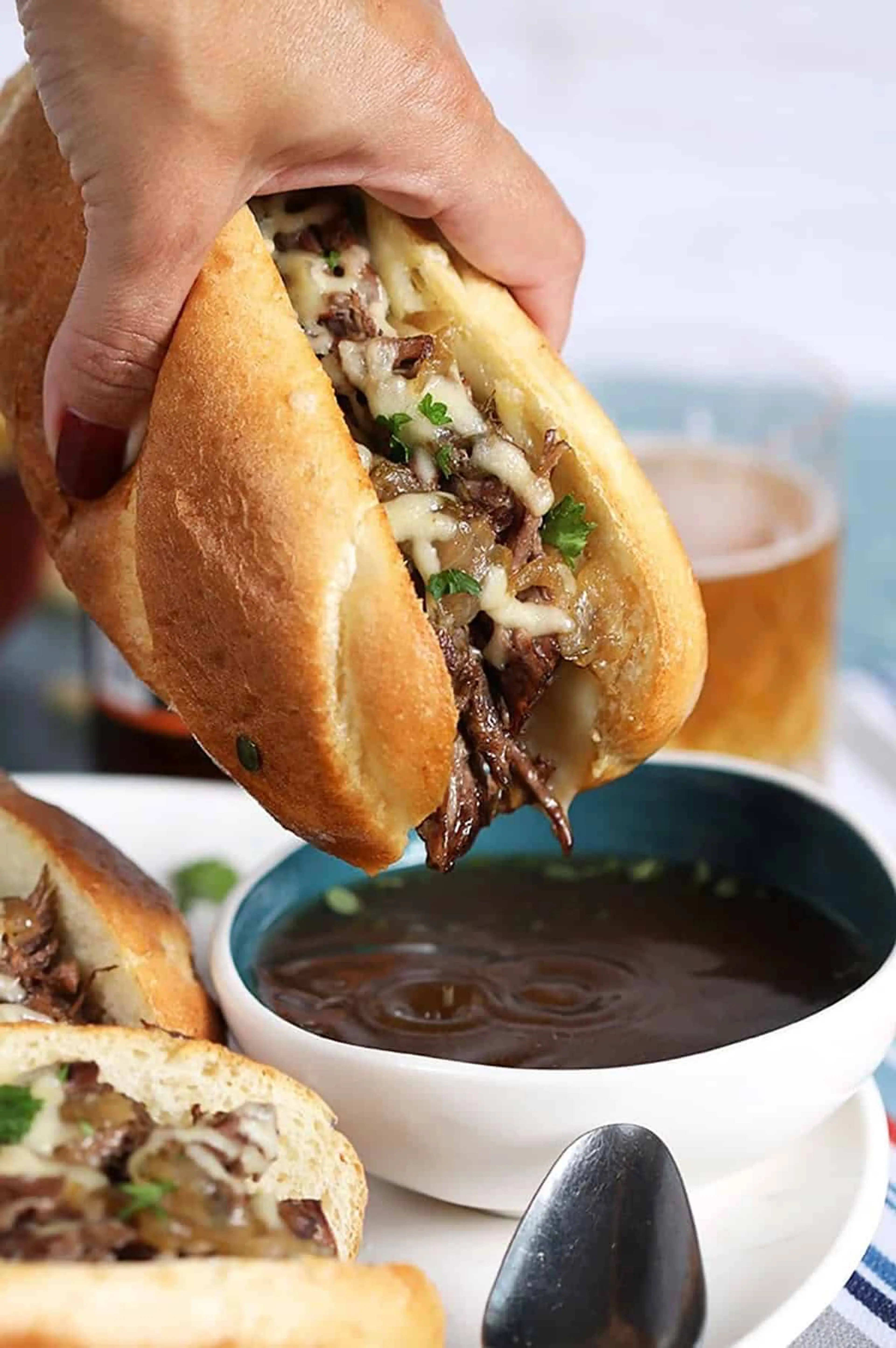 Easy Slow Cooker French Dip Sandwich