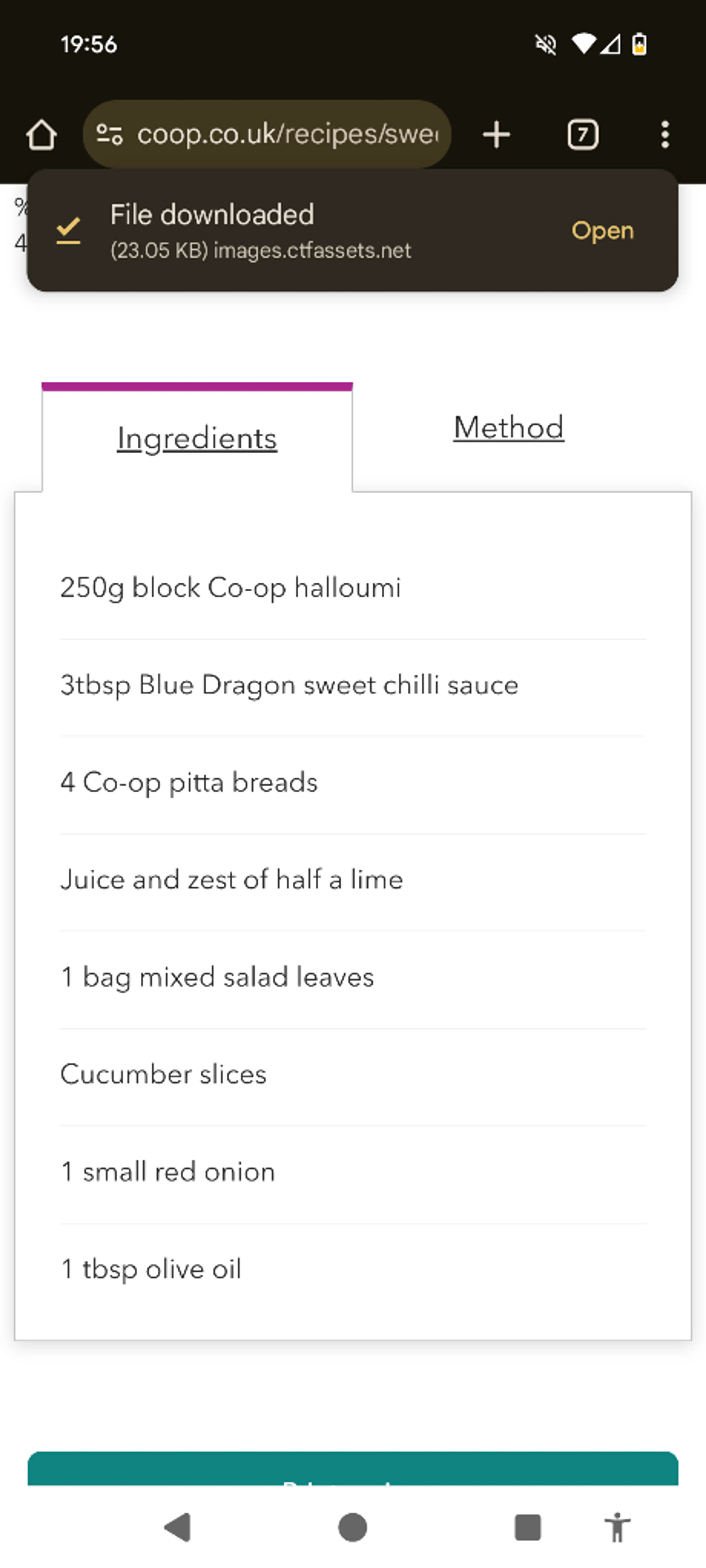Sweet chilli halloumi and pitta