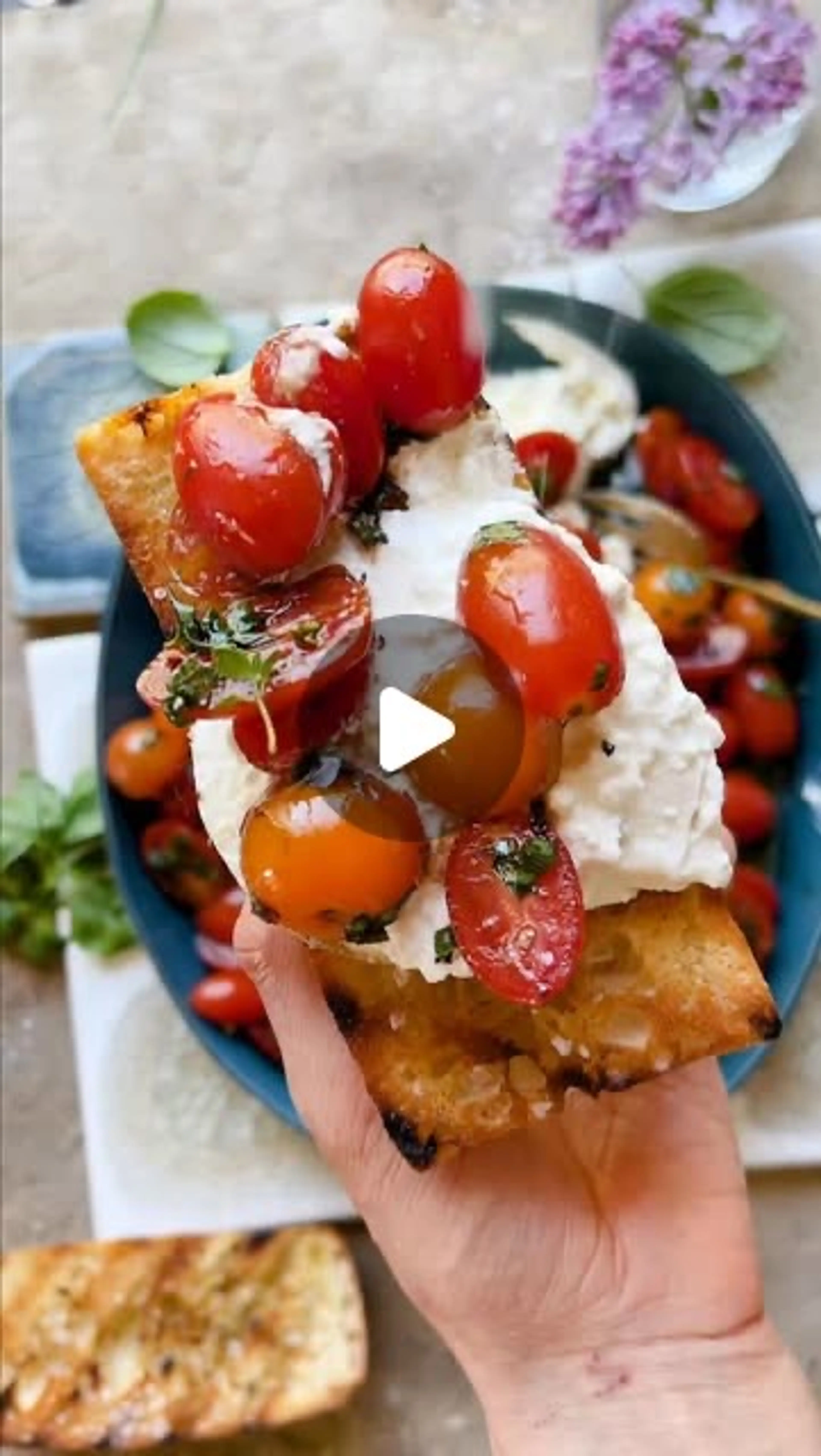 Marinated Cherry Tomatoes with Burrata. Feels Like a Summer