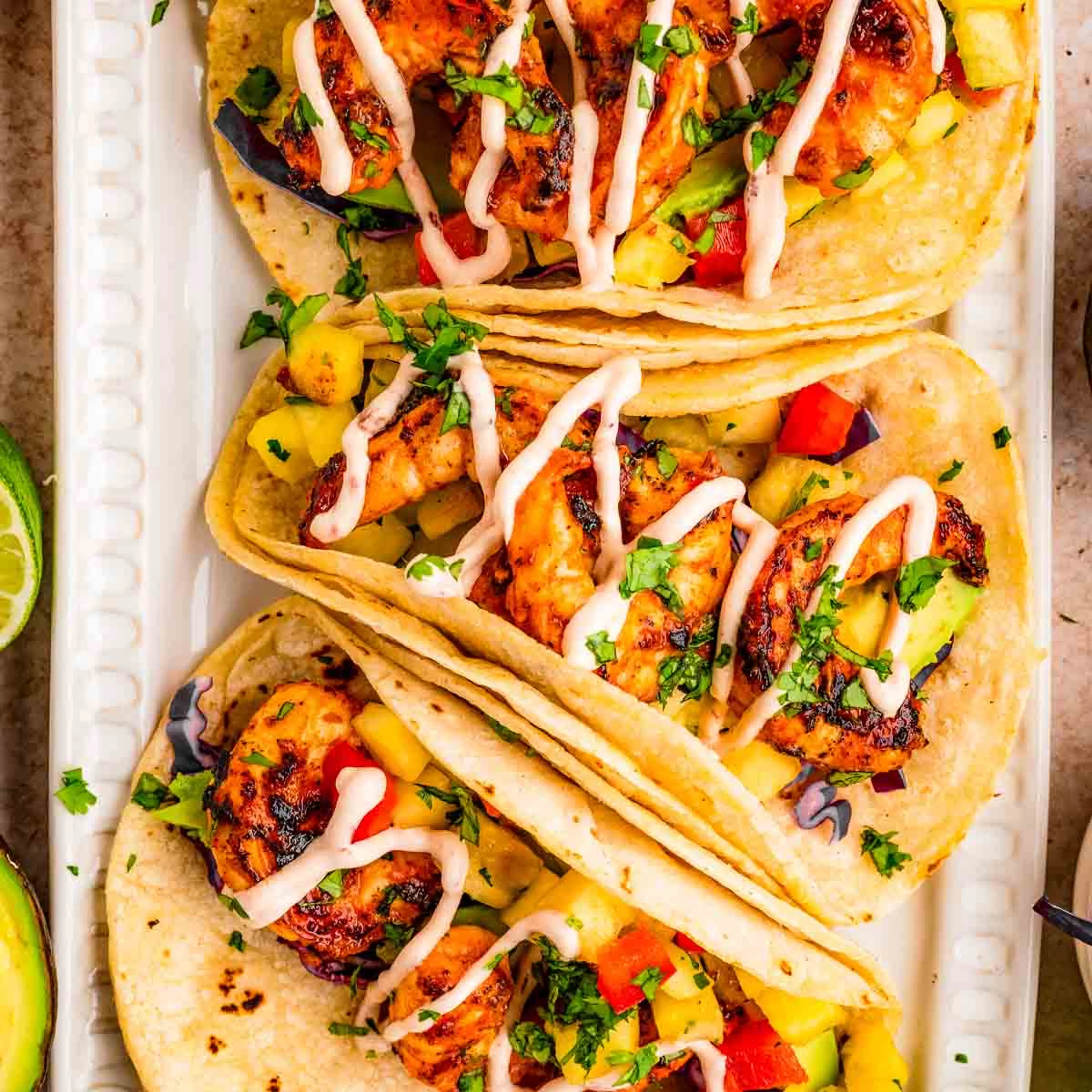 Easy Chipotle Shrimp Tacos with Pineapple Salsa