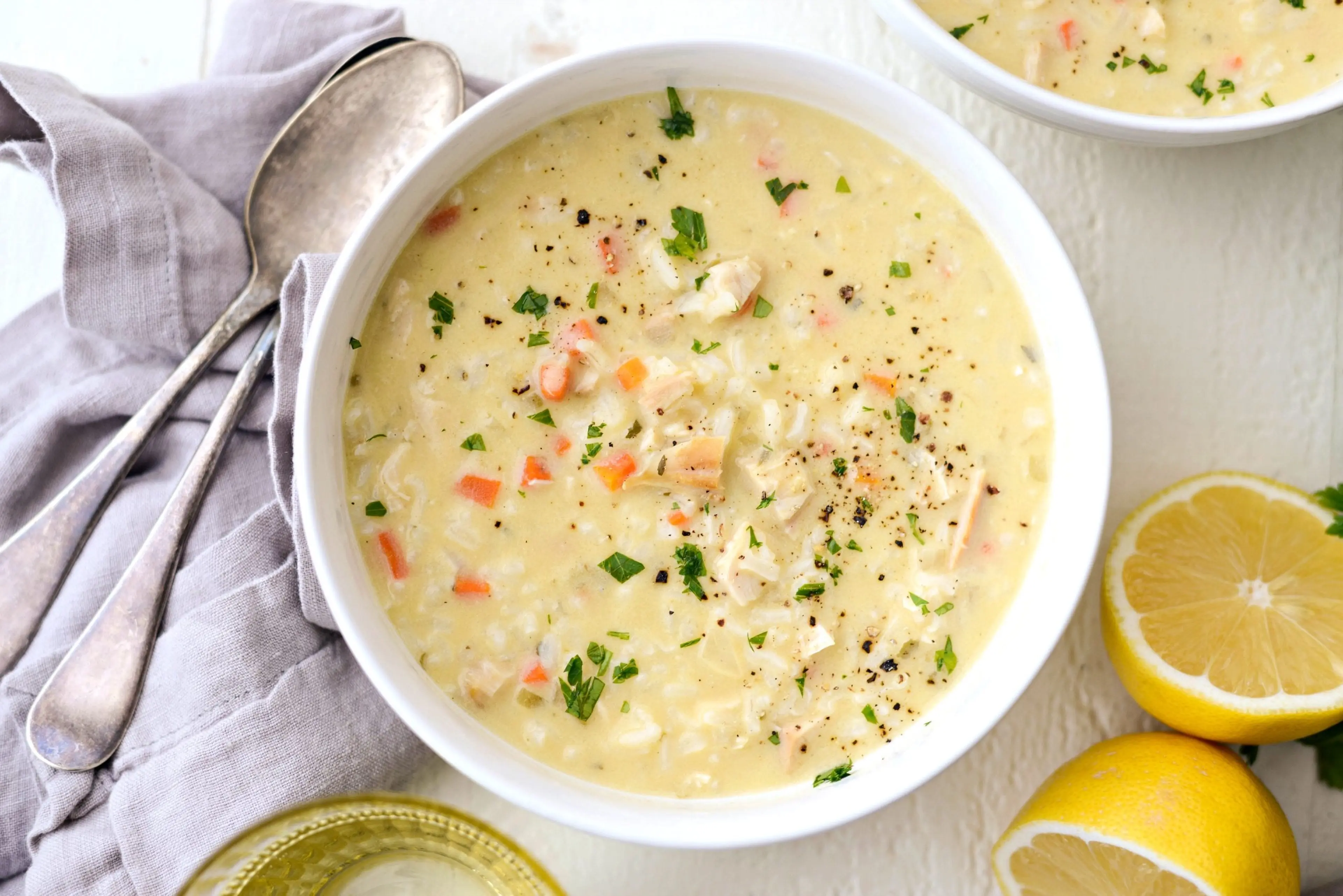 Creamy Chicken Lemon Rice Soup