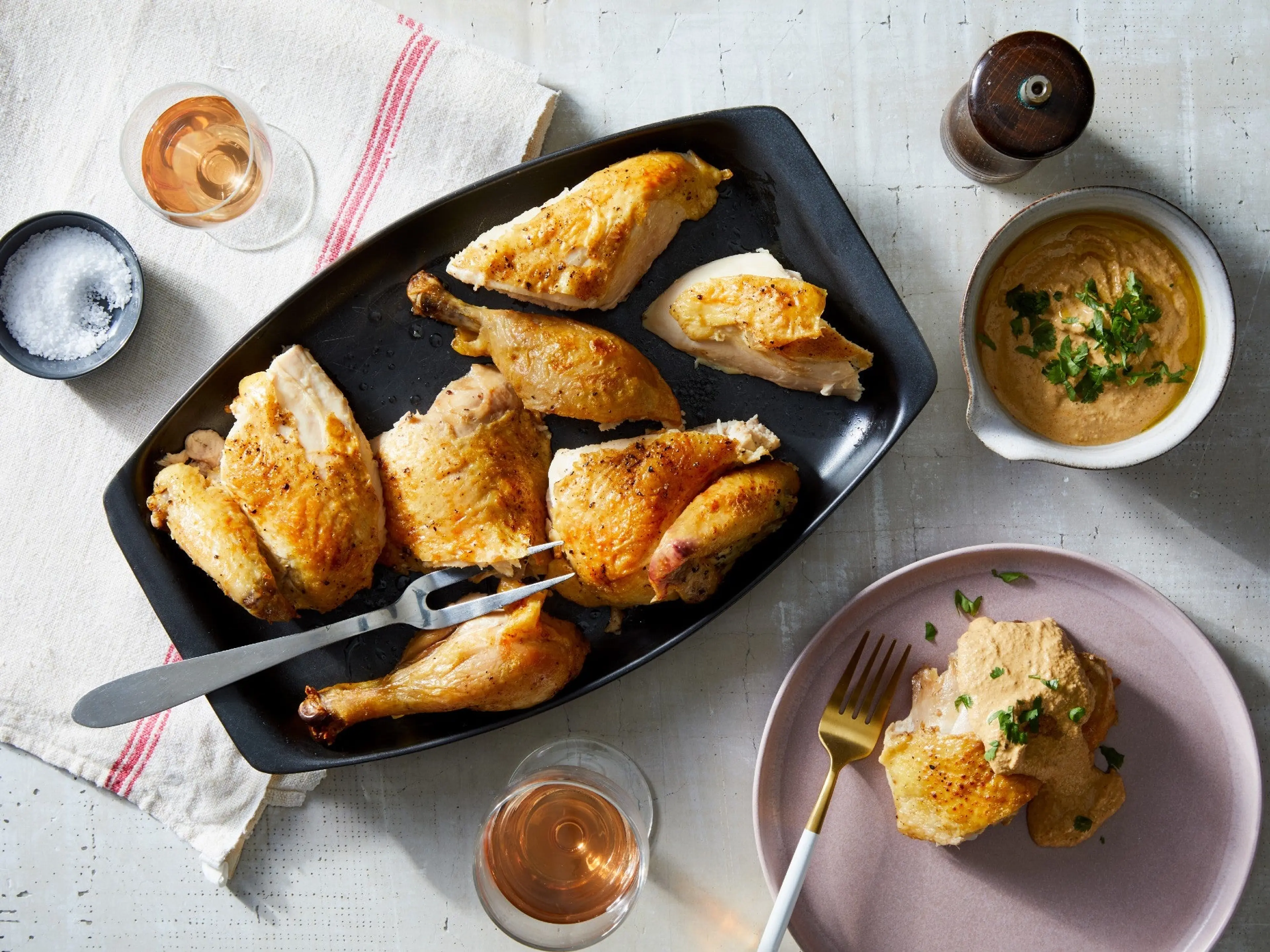 Georgian Roast Chicken With Bazhe Sauce