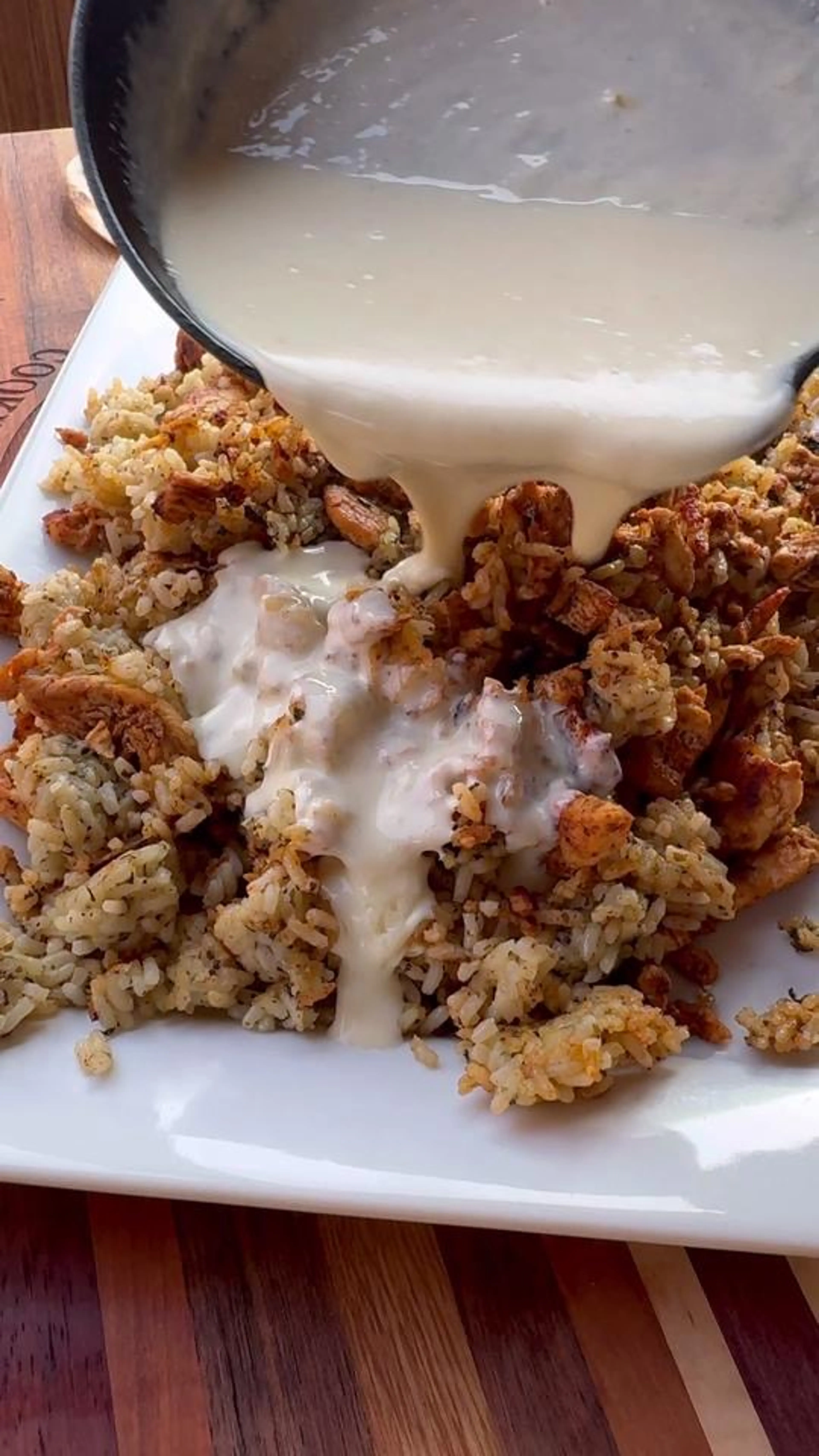 Cheesy Chicken & Rice Made on the Griddle