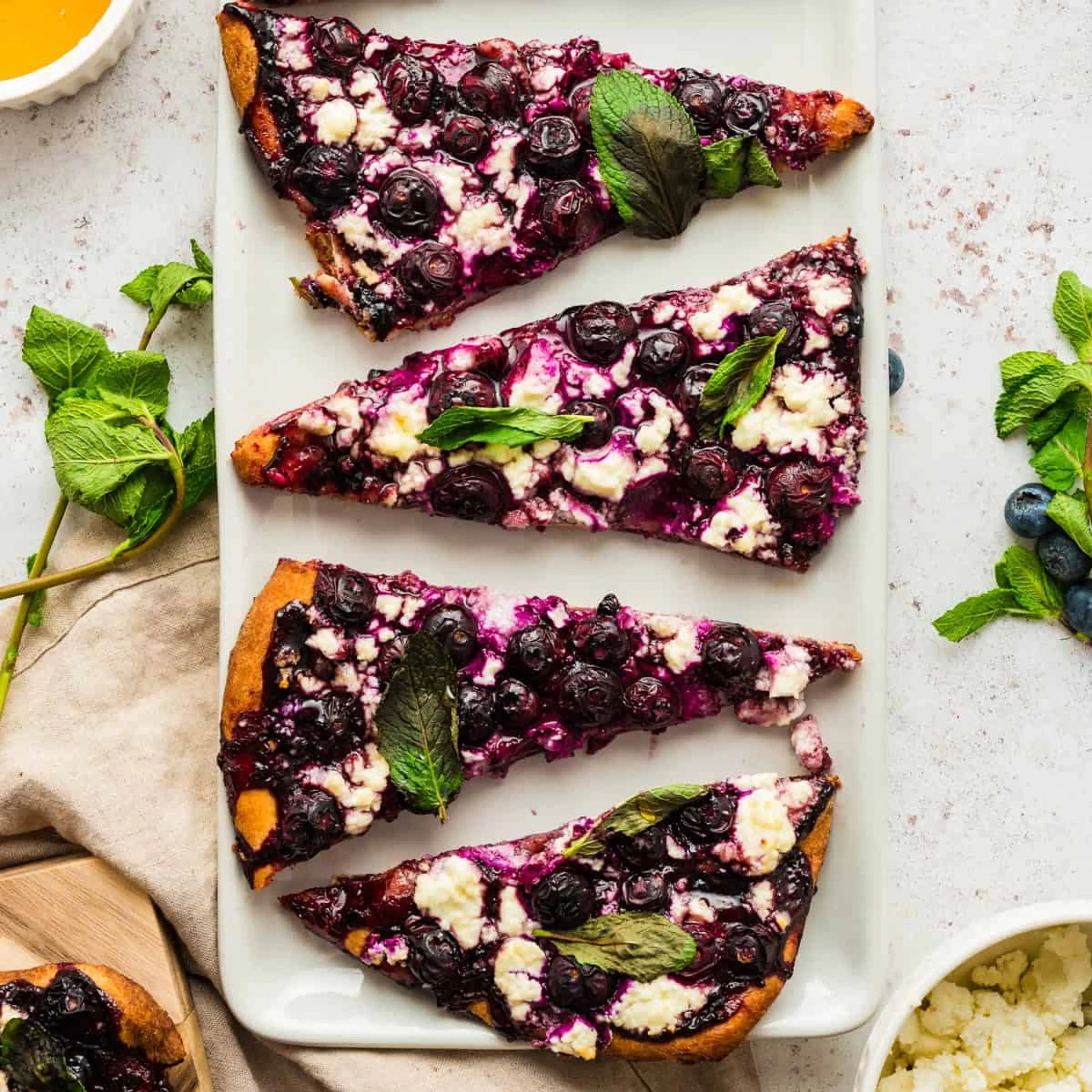 Blueberry Feta Flatbread with Hot Honey: The Summer Snack Ev
