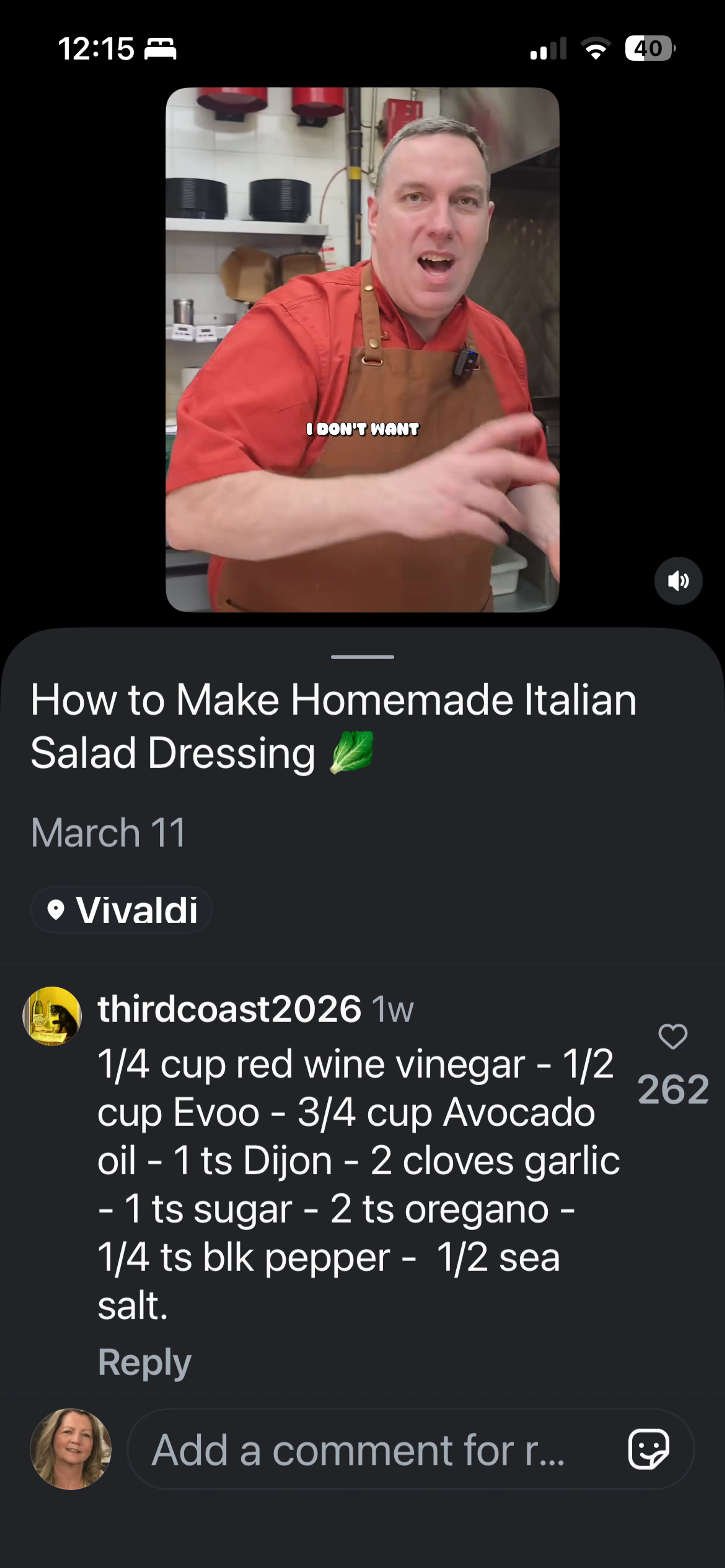 Vivaldi’s Italian Salad Dressing