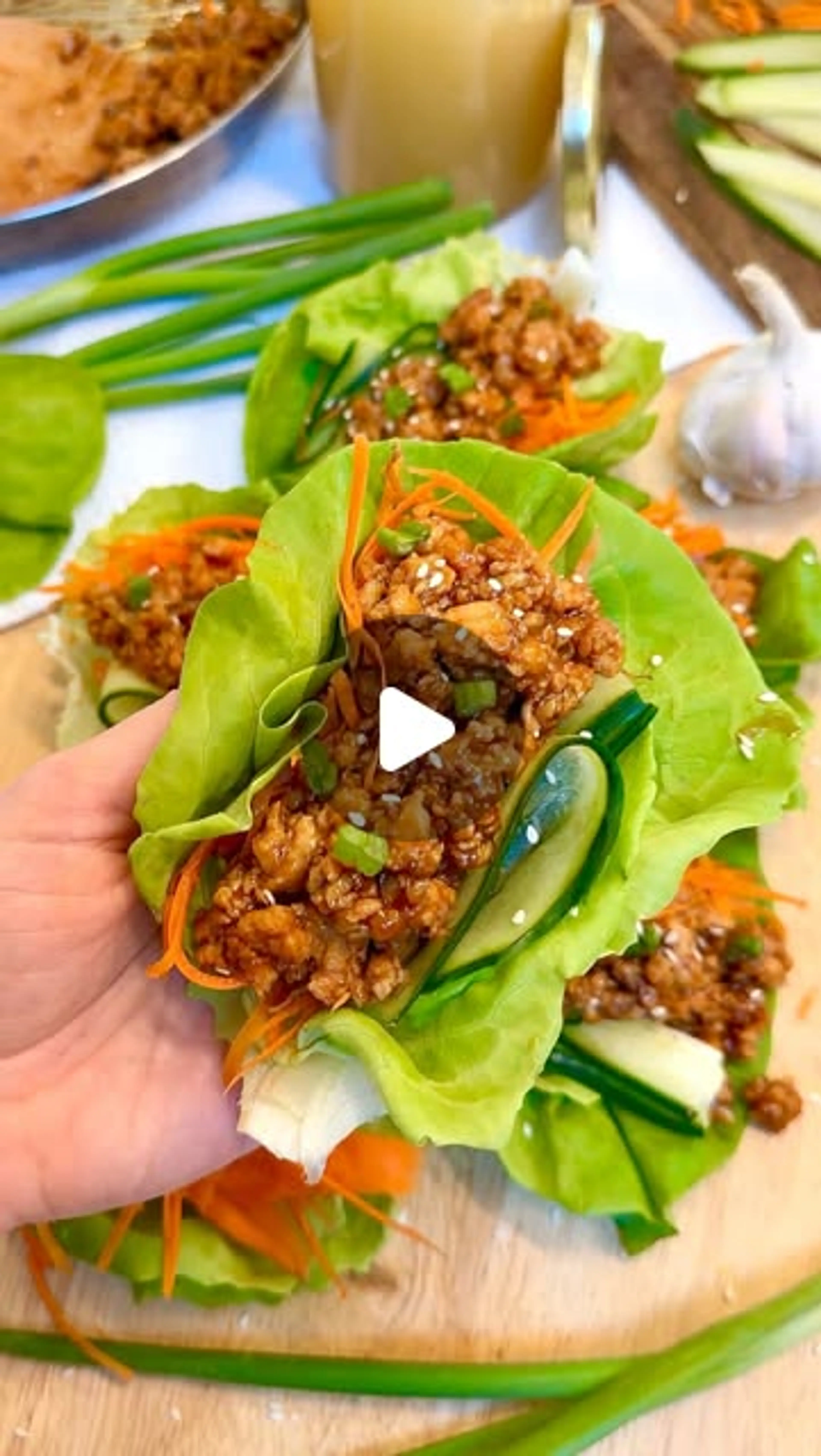 Honey Chili Chicken Lettuce Cups