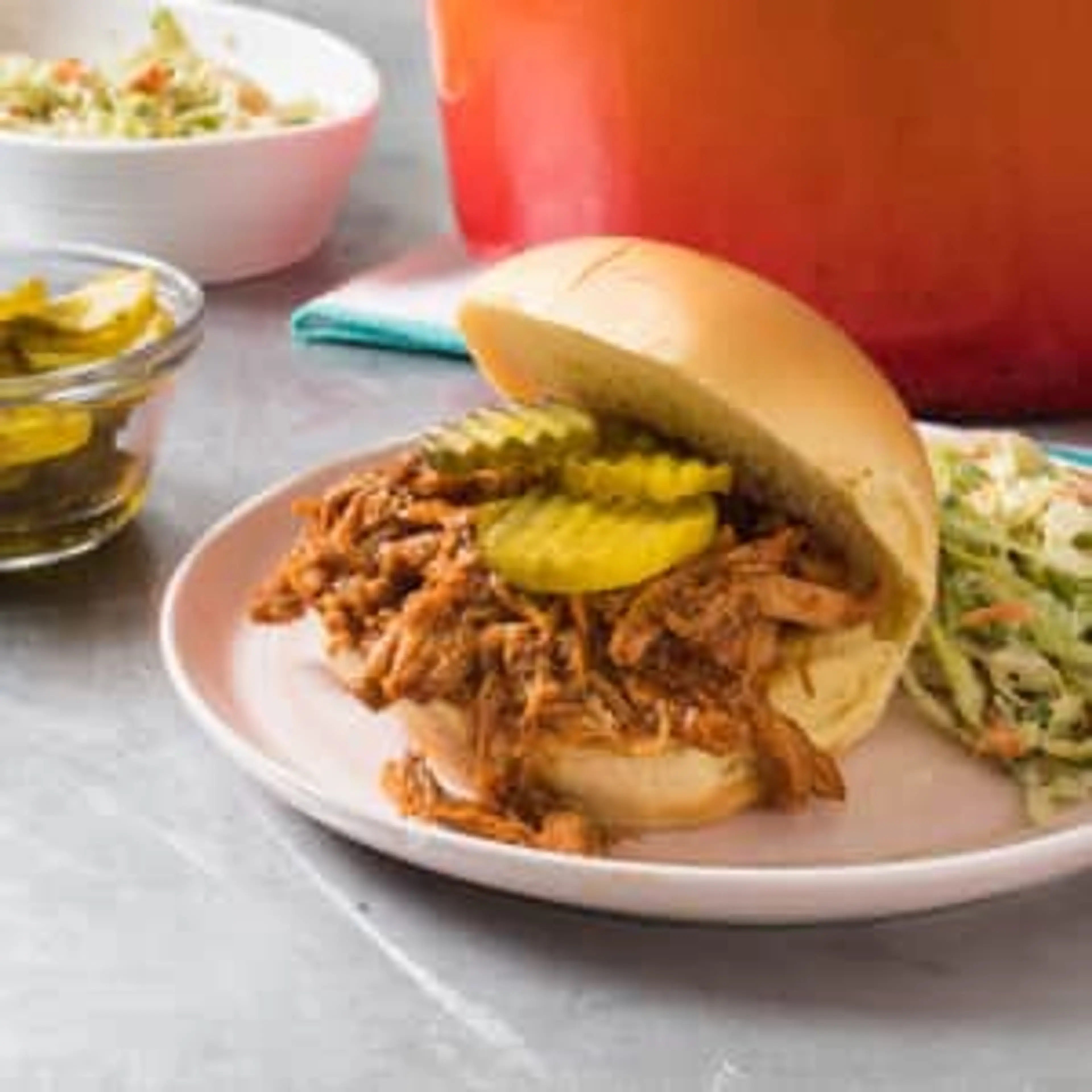 Indoor Pulled Chicken with Sweet and Tangy Barbecue Sauce