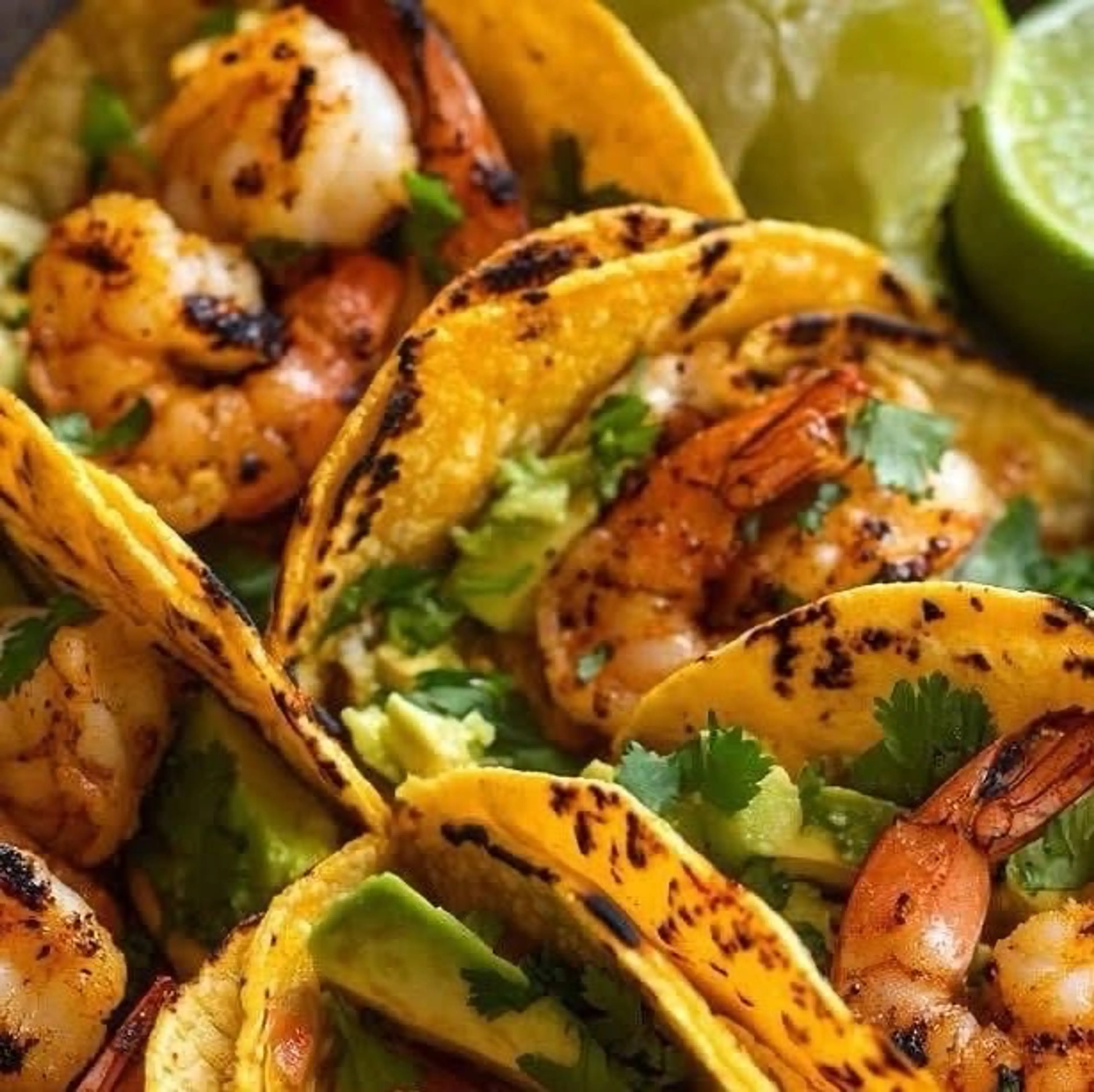 Grilled Shrimp Tacos with Avocado & Cilantro
