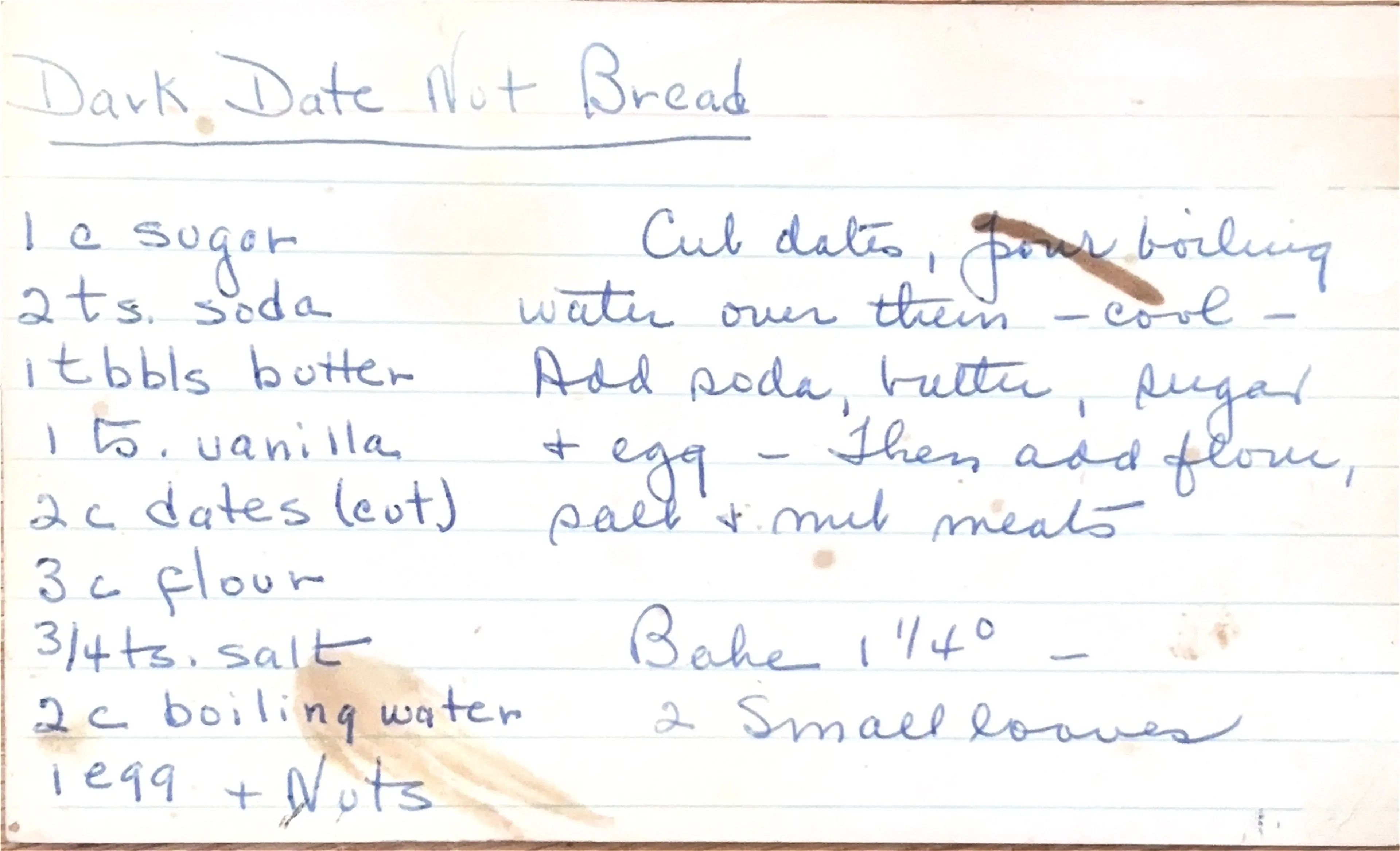 Dark Date Nut Bread