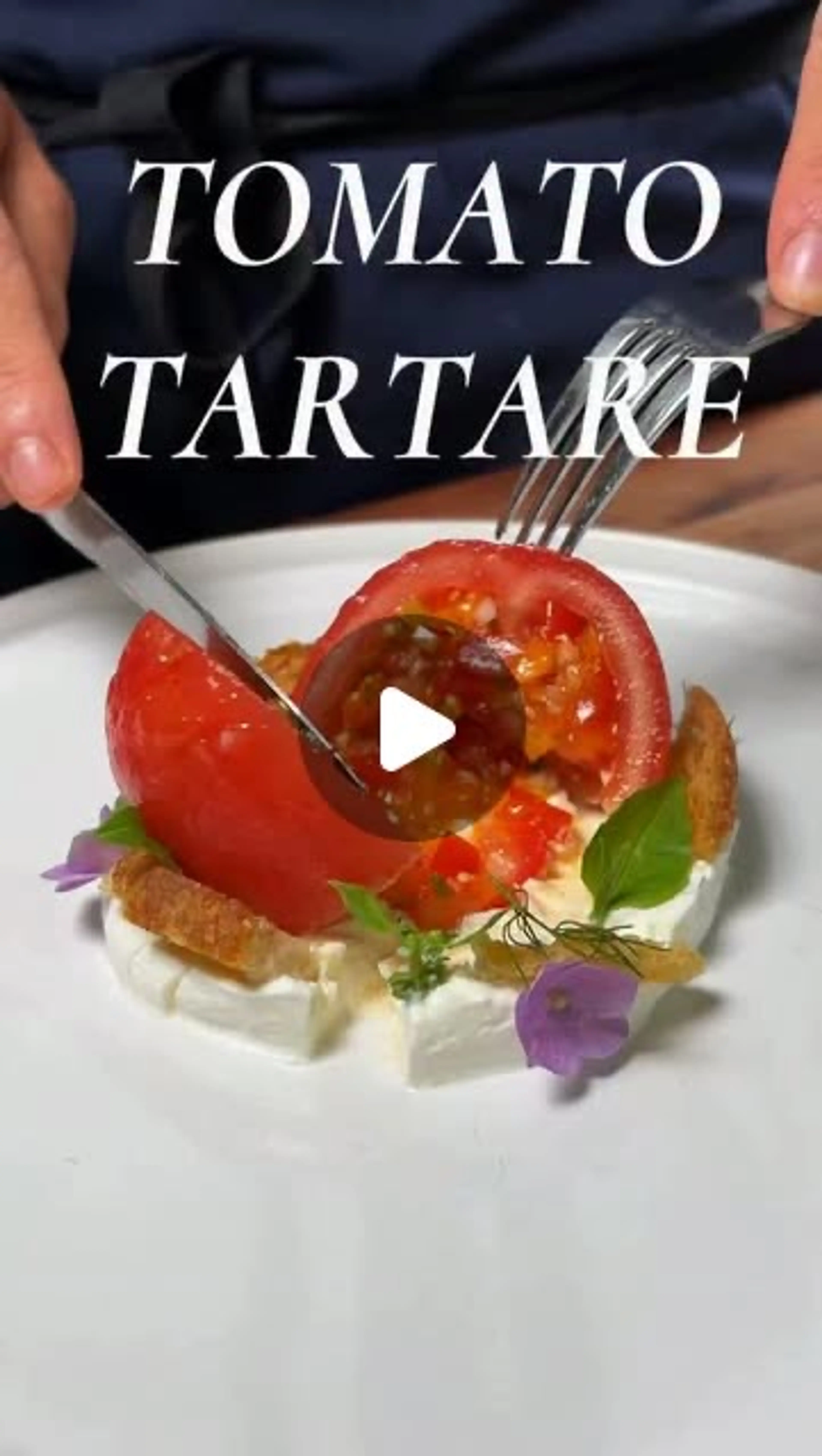 Tomato Tartare, Soft Goats Cheese, Sourdough Croutons