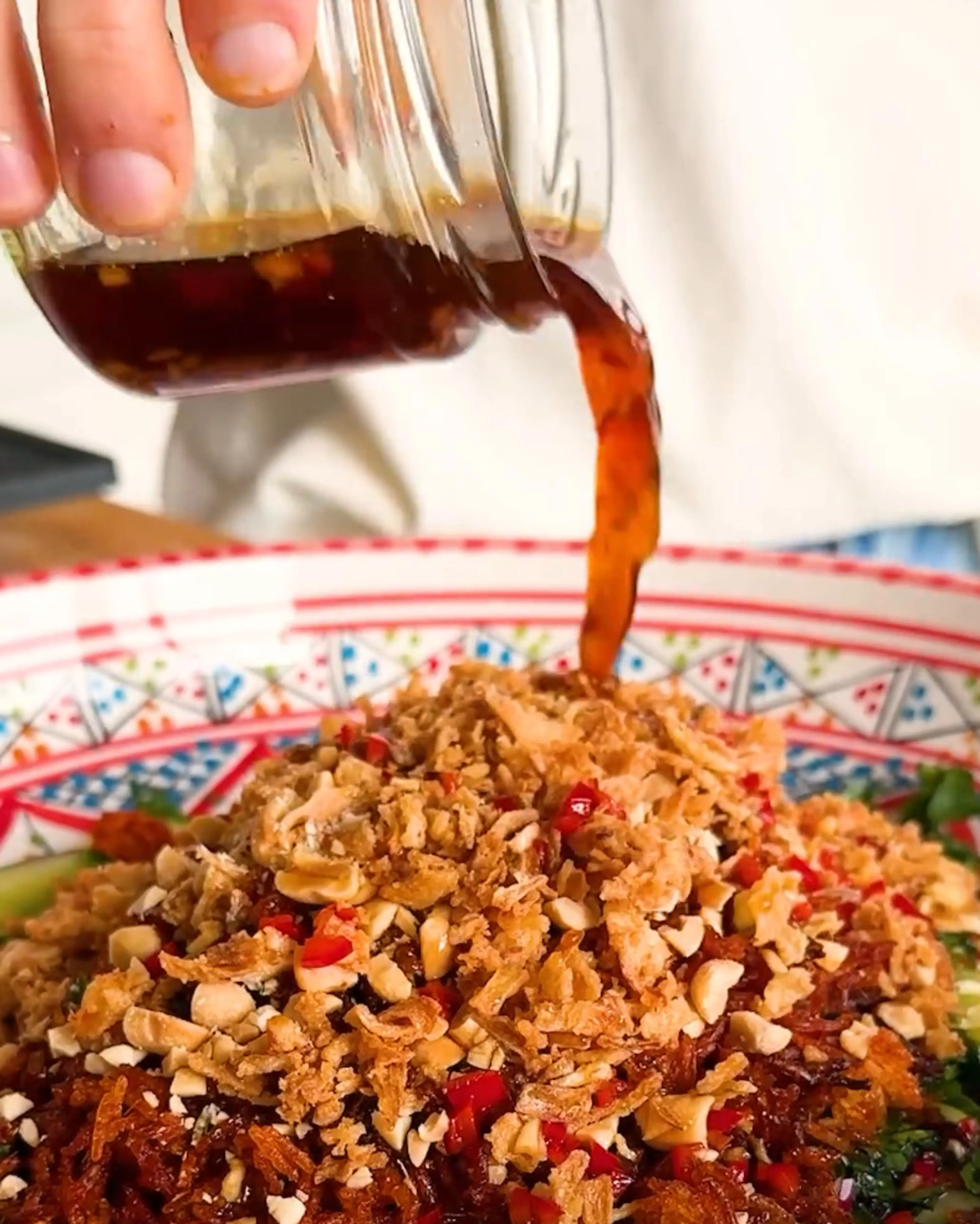 Crispy Thai Rice Cucumber Salad