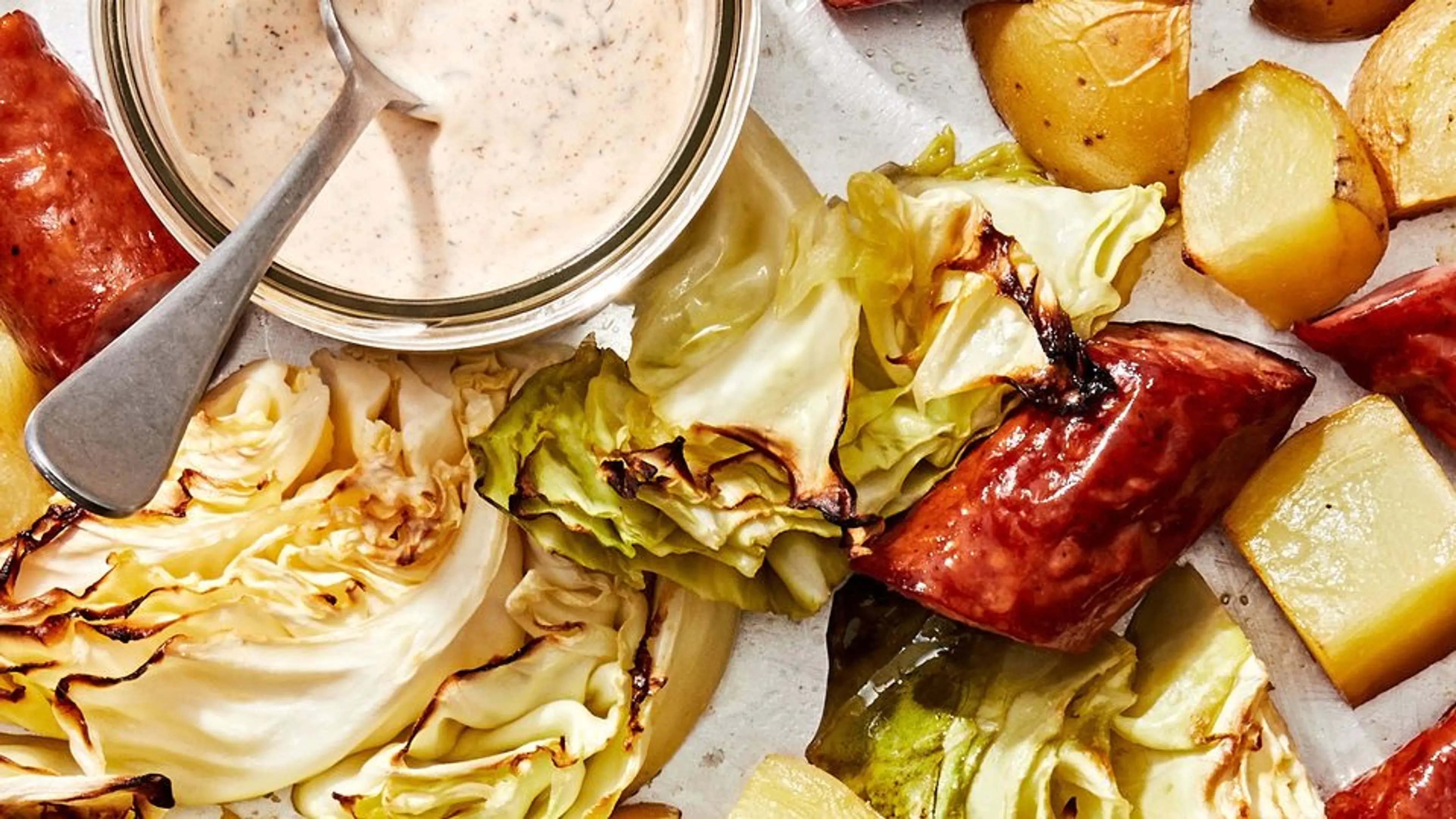 Cabbage And Sausage Sheet Pan