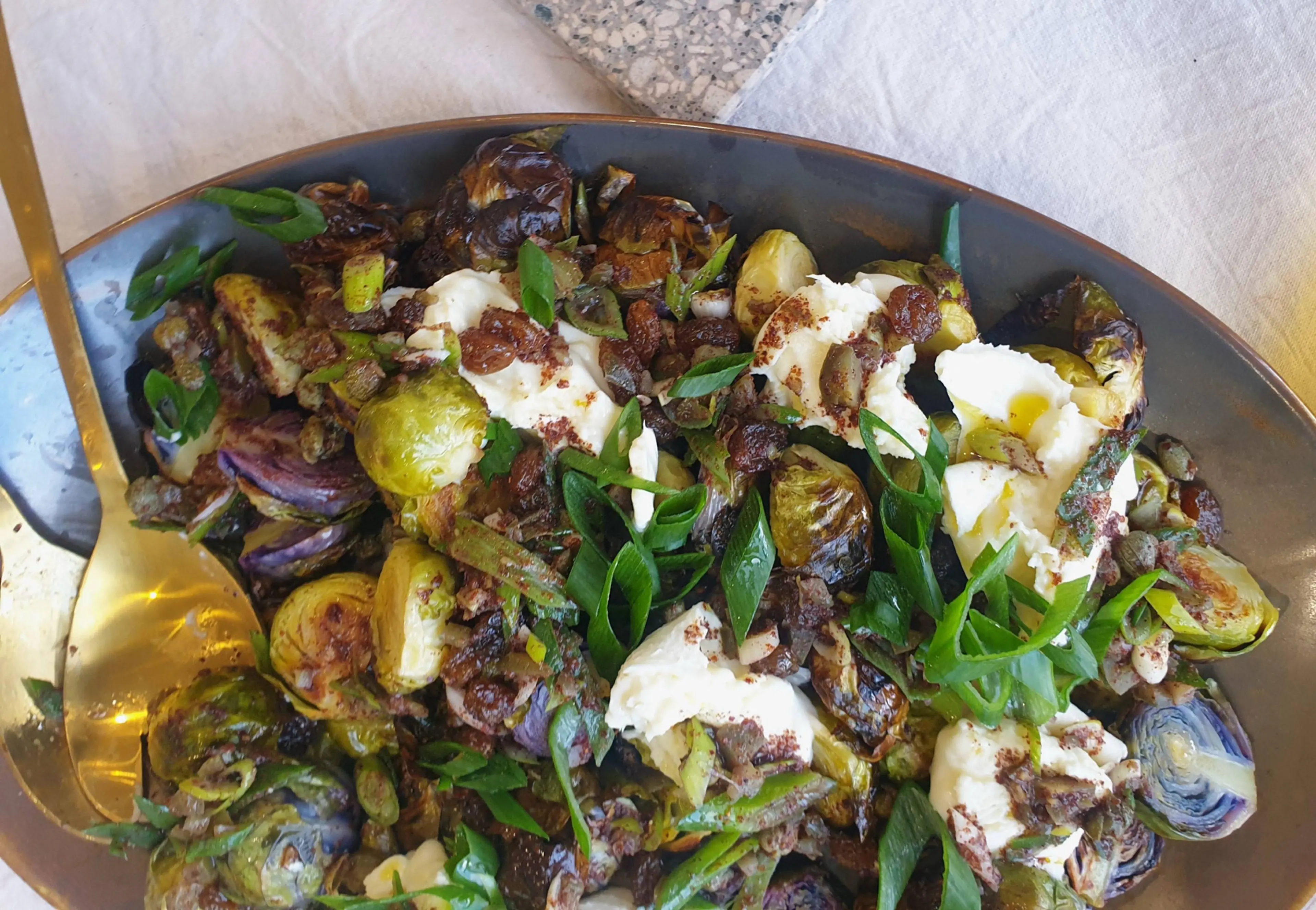 Caper & Jalapeño Roasted Brussel Sprouts