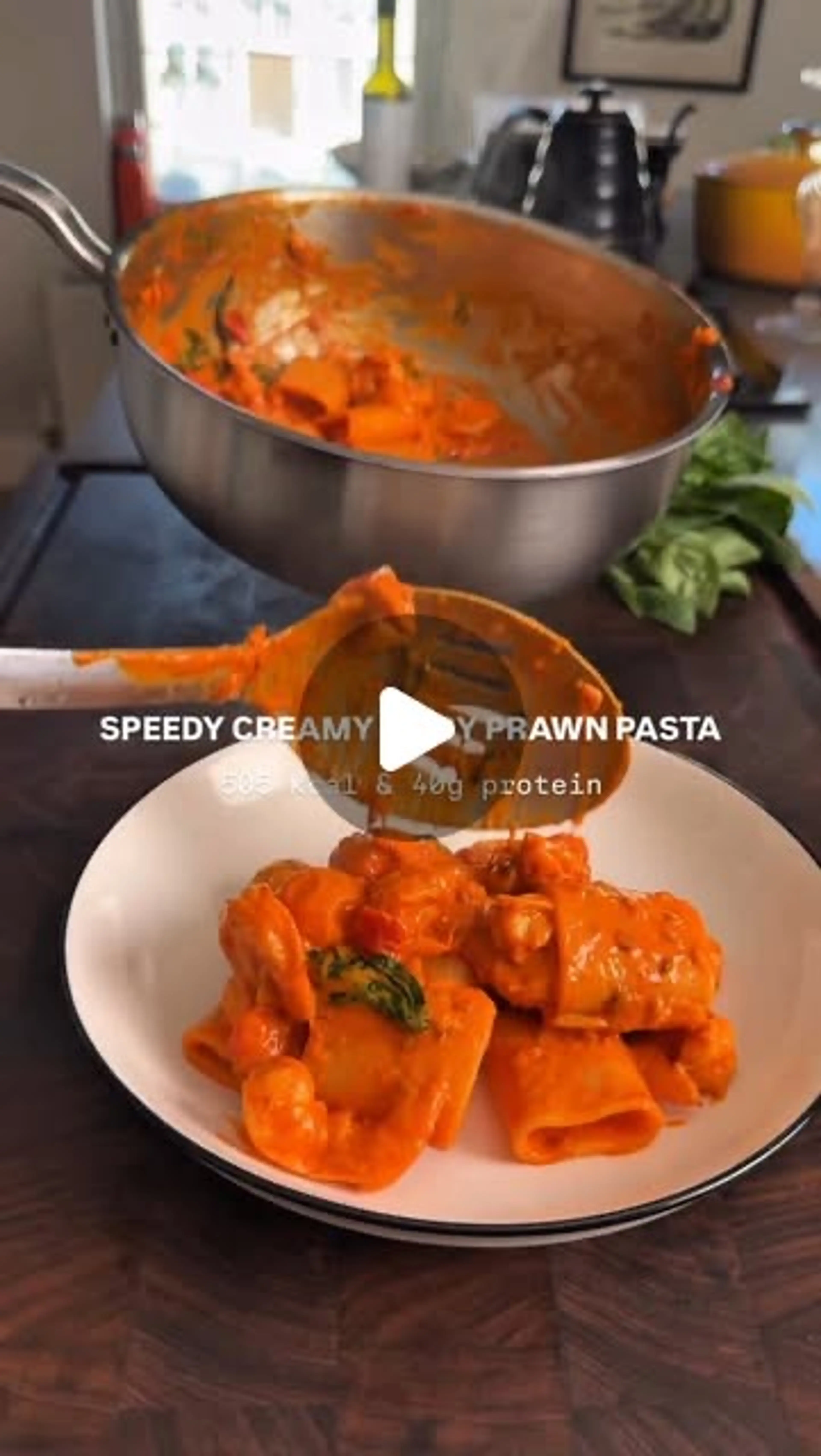 Speedy Creamy Spicy Prawn Pasta