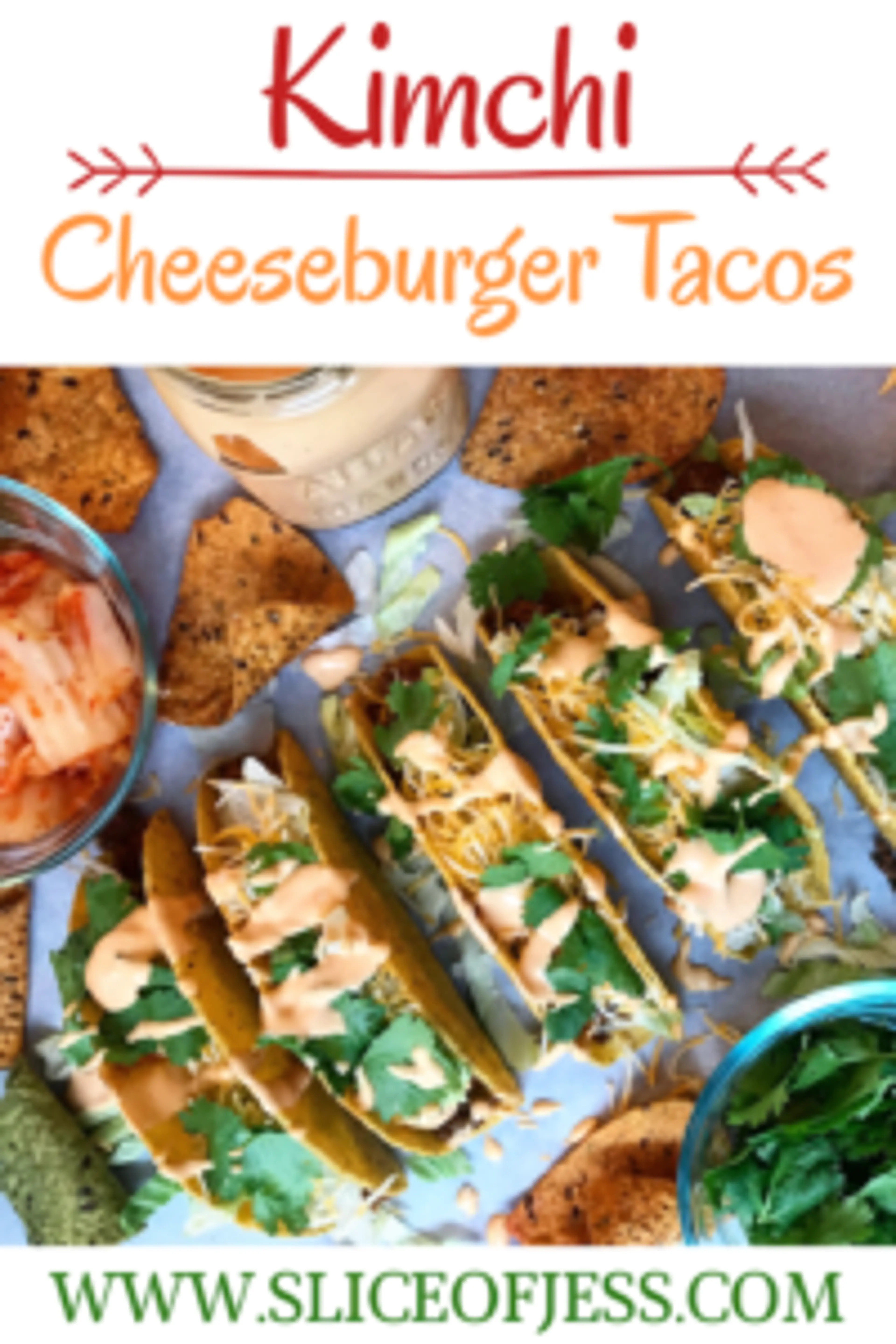 Kimchi Cheeseburger Tacos