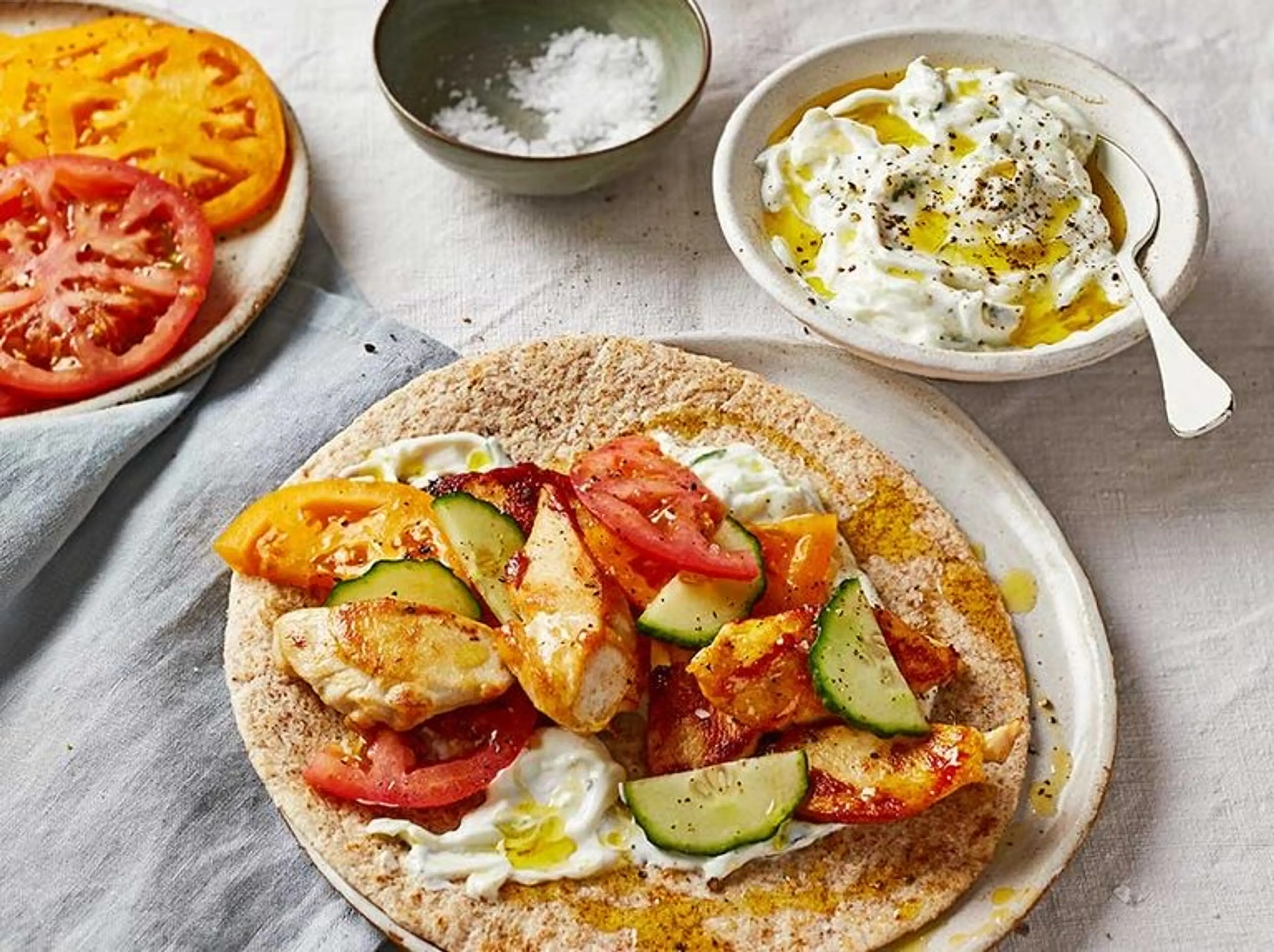 Chicken & tzatziki wraps