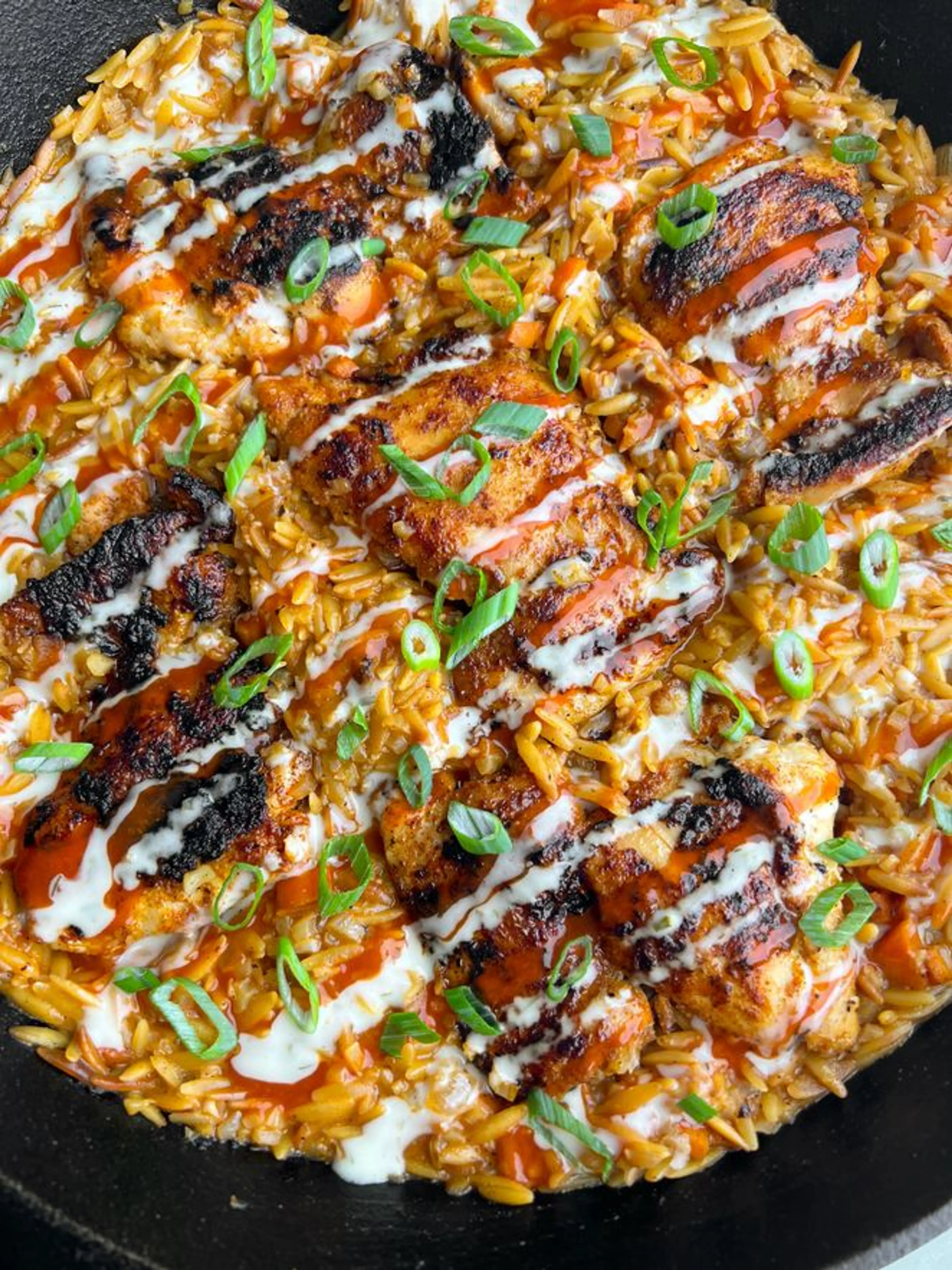 One-Pan Buffalo Chicken Orzo