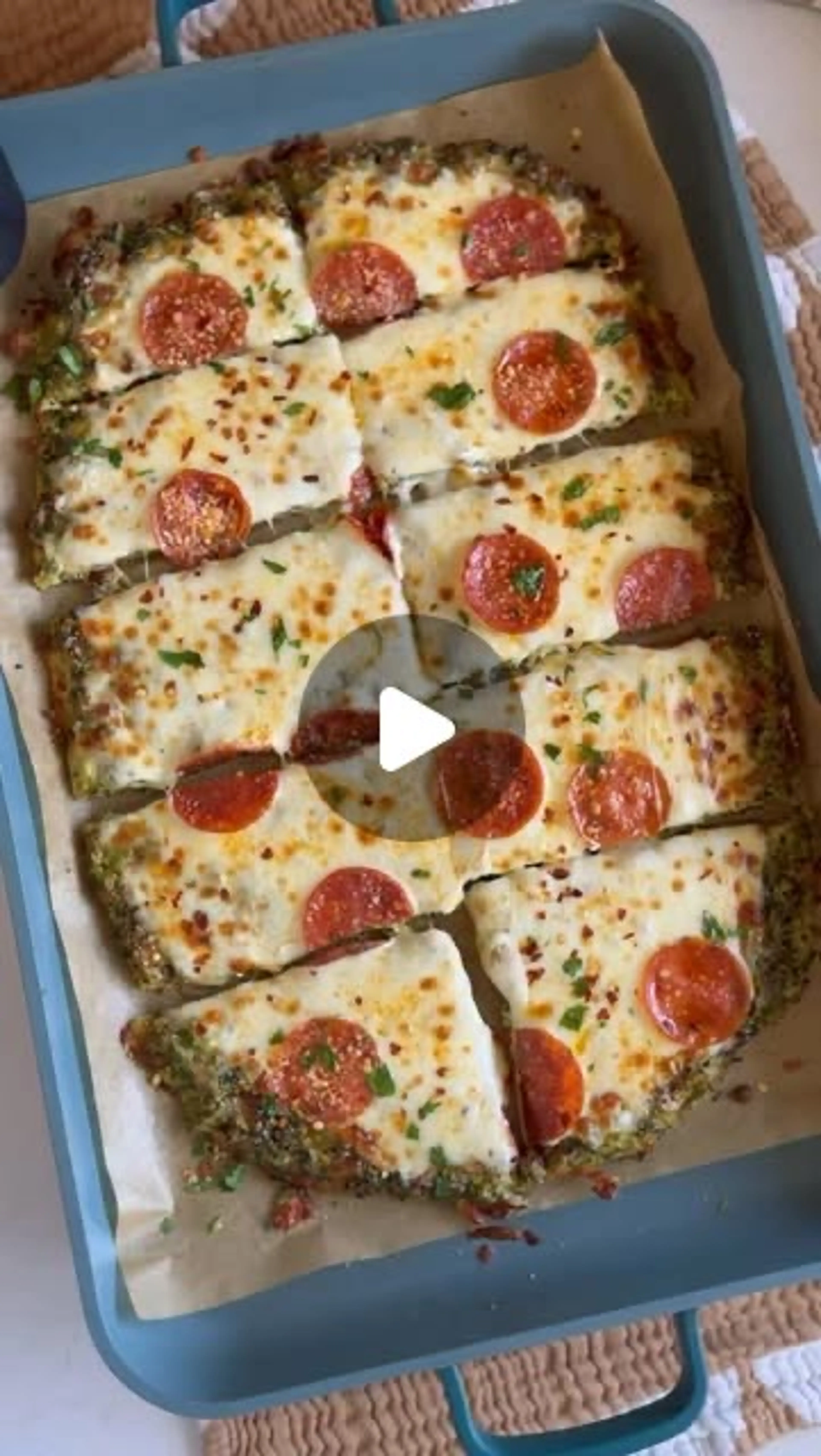 Low Carb Broccoli Crust Pizza